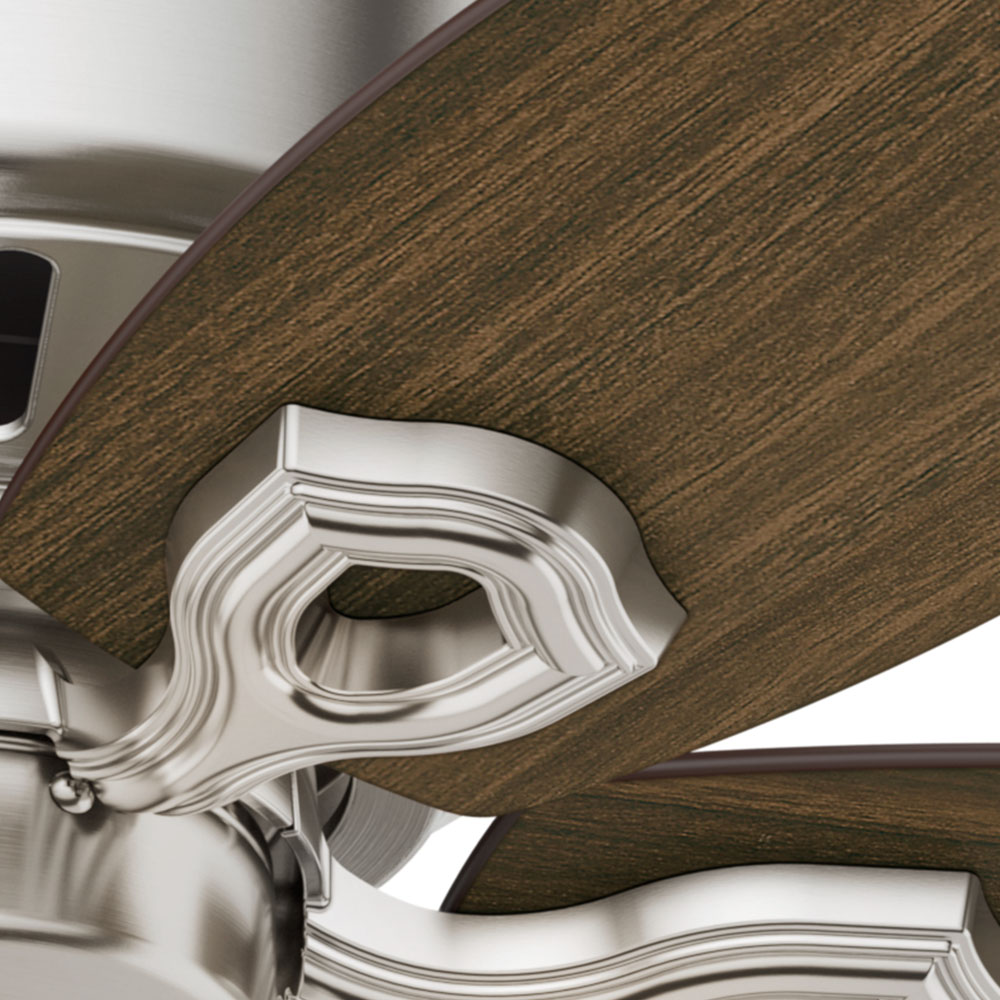 42 inch Builder Brushed Nickel Low Profile Ceiling Fan with LED Light Kit and Pull Chain