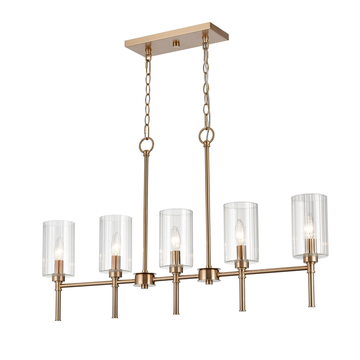 21.5'' Chastine Modern Gold 5 Light Linear Chandelier