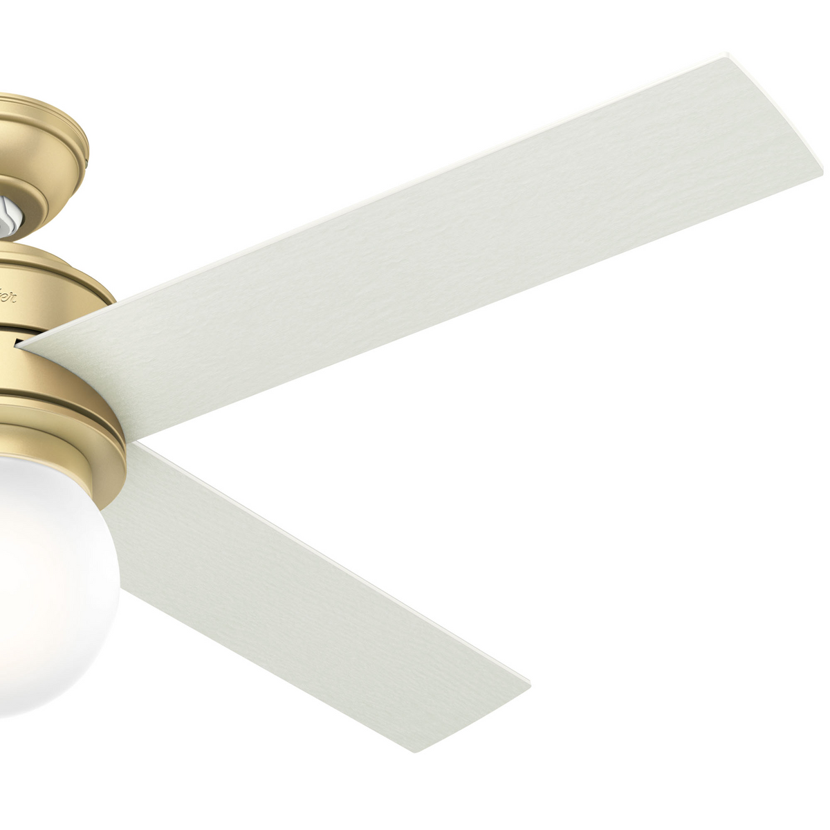 52 inch Hepburn Modern Brass Ceiling Fan with LED Light Kit and Wall Control