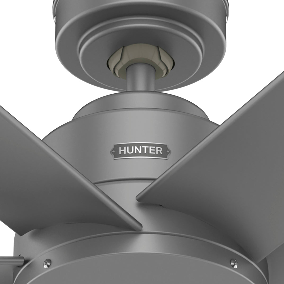 52 inch Kennicott Matte Silver Damp Rated Ceiling Fan and Wall Control