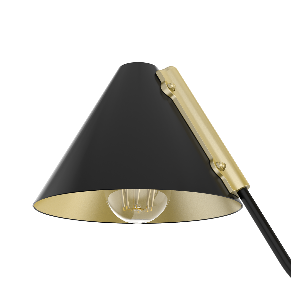 Grove Isle 58-inch 4-light Matte Black and Modern Brass Linear Chandelier with Metal Shade