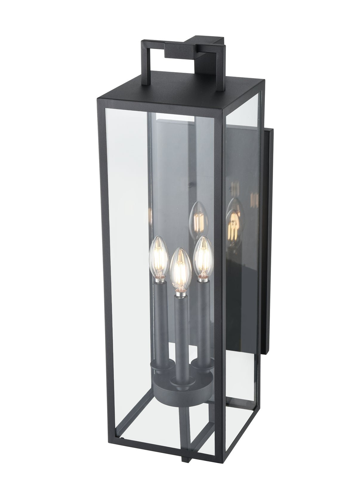 8'' Lamont Textured Black 3 Light Wall Sconce
