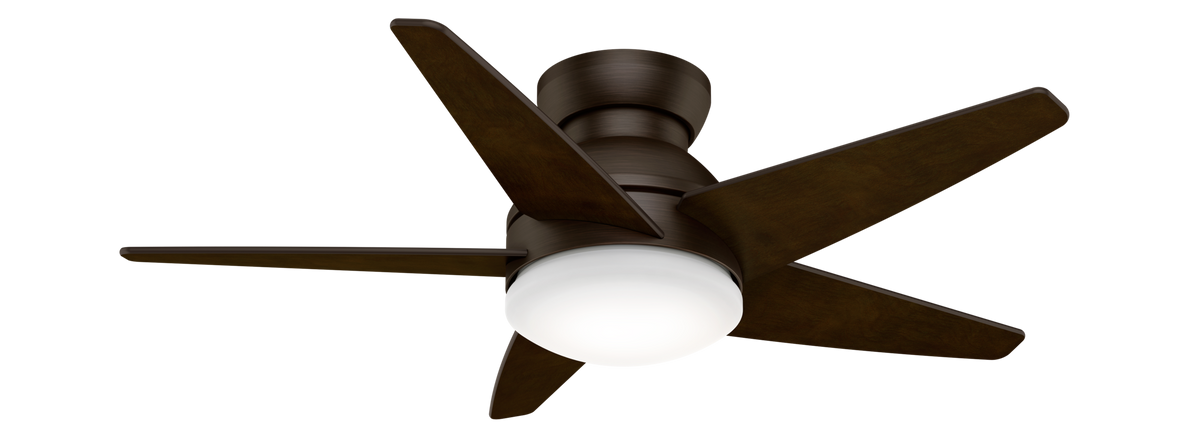 Casablanca 44 inch Isotope Brushed Cocoa Low Profile Ceiling Fan with LED Light Kit and Wall Control