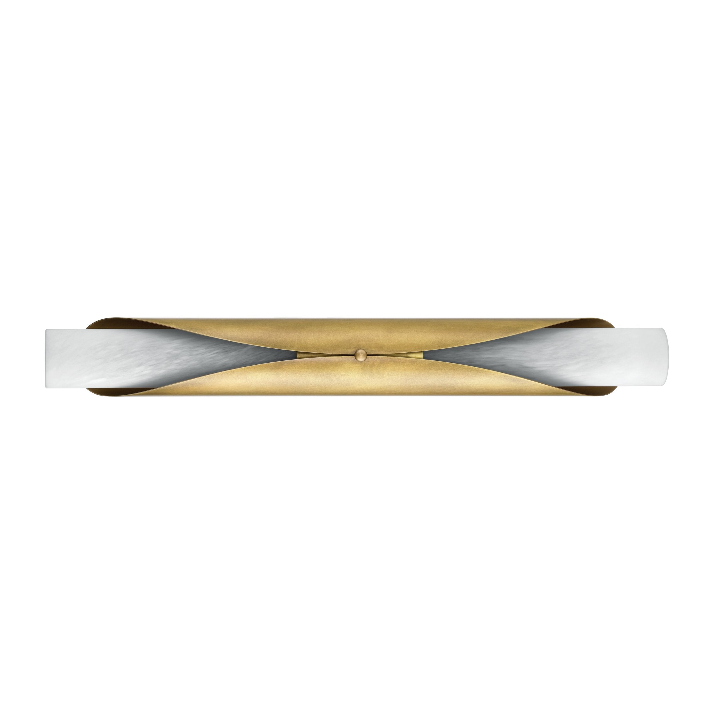 Crescendo 30-inch 2-light Natural Brass Wall Sconce with Alabaster Glass