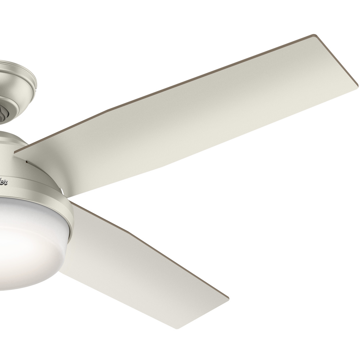52 inch Dempsey Matte Nickel Damp Rated Ceiling Fan with LED Light Kit and Handheld Remote