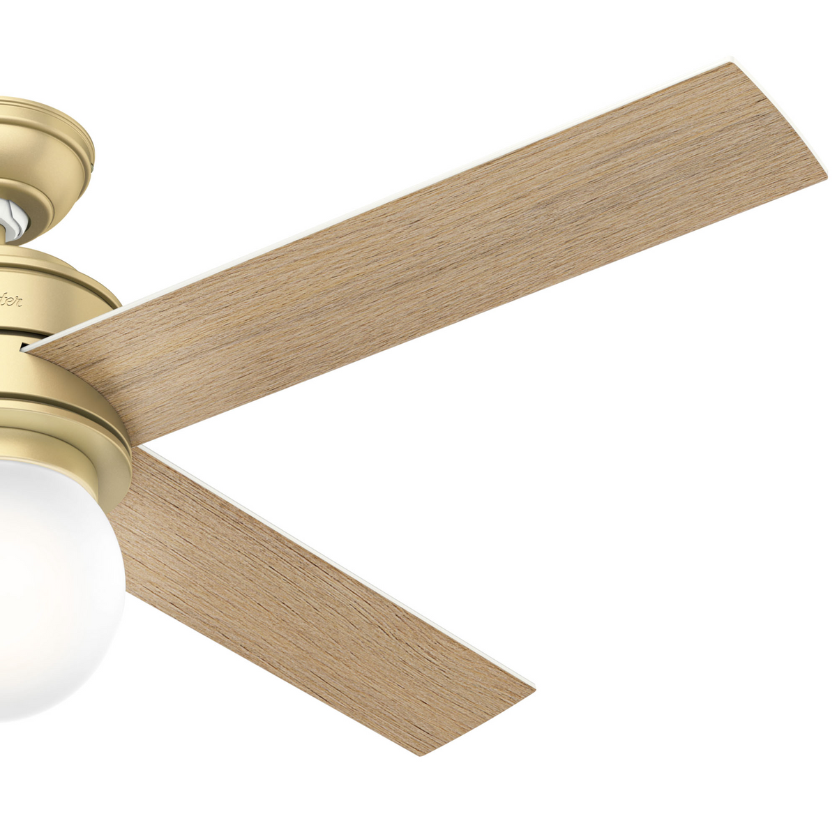 52 inch Hepburn Modern Brass Ceiling Fan with LED Light Kit and Wall Control