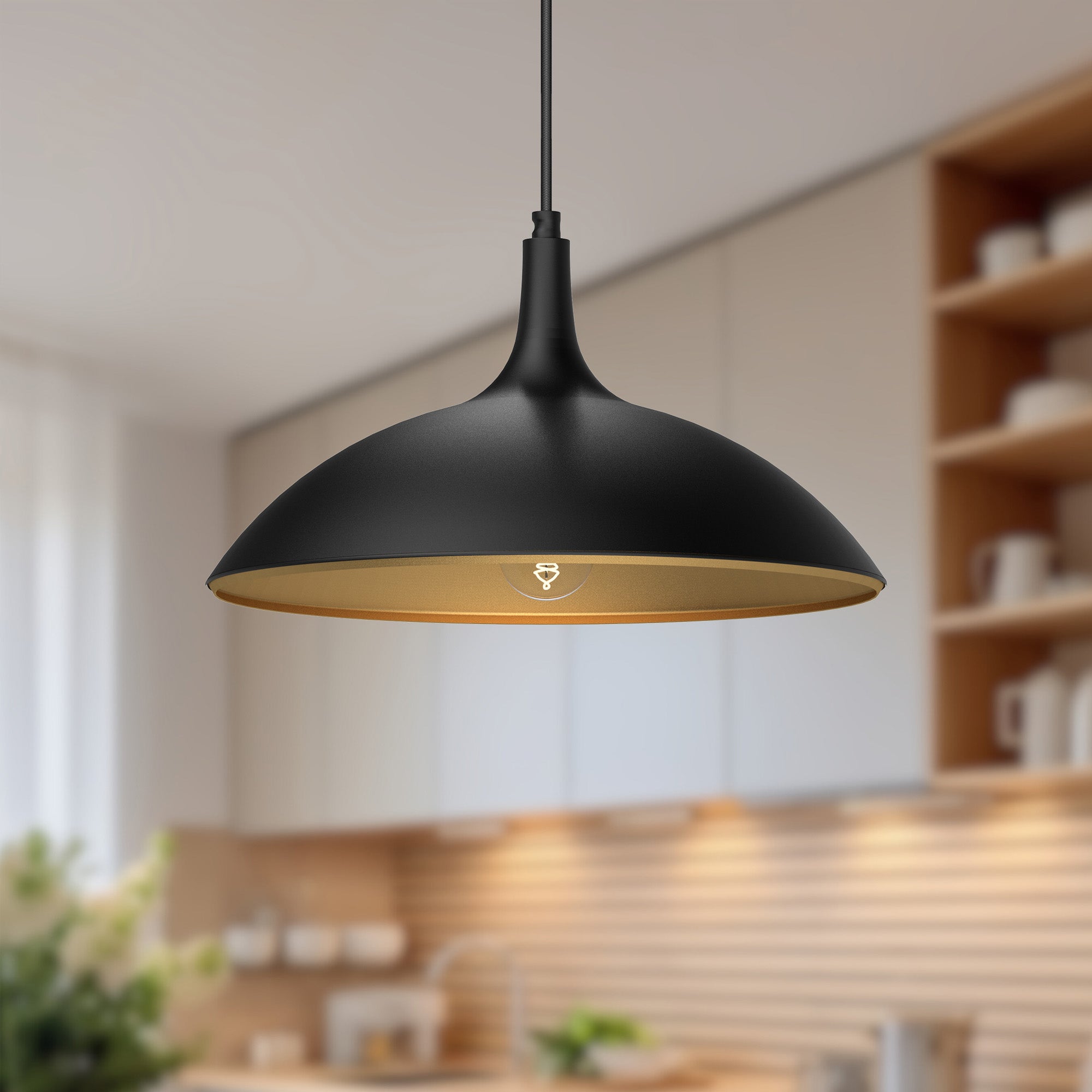 Abel 14-in Steel Dome Shade Pendant