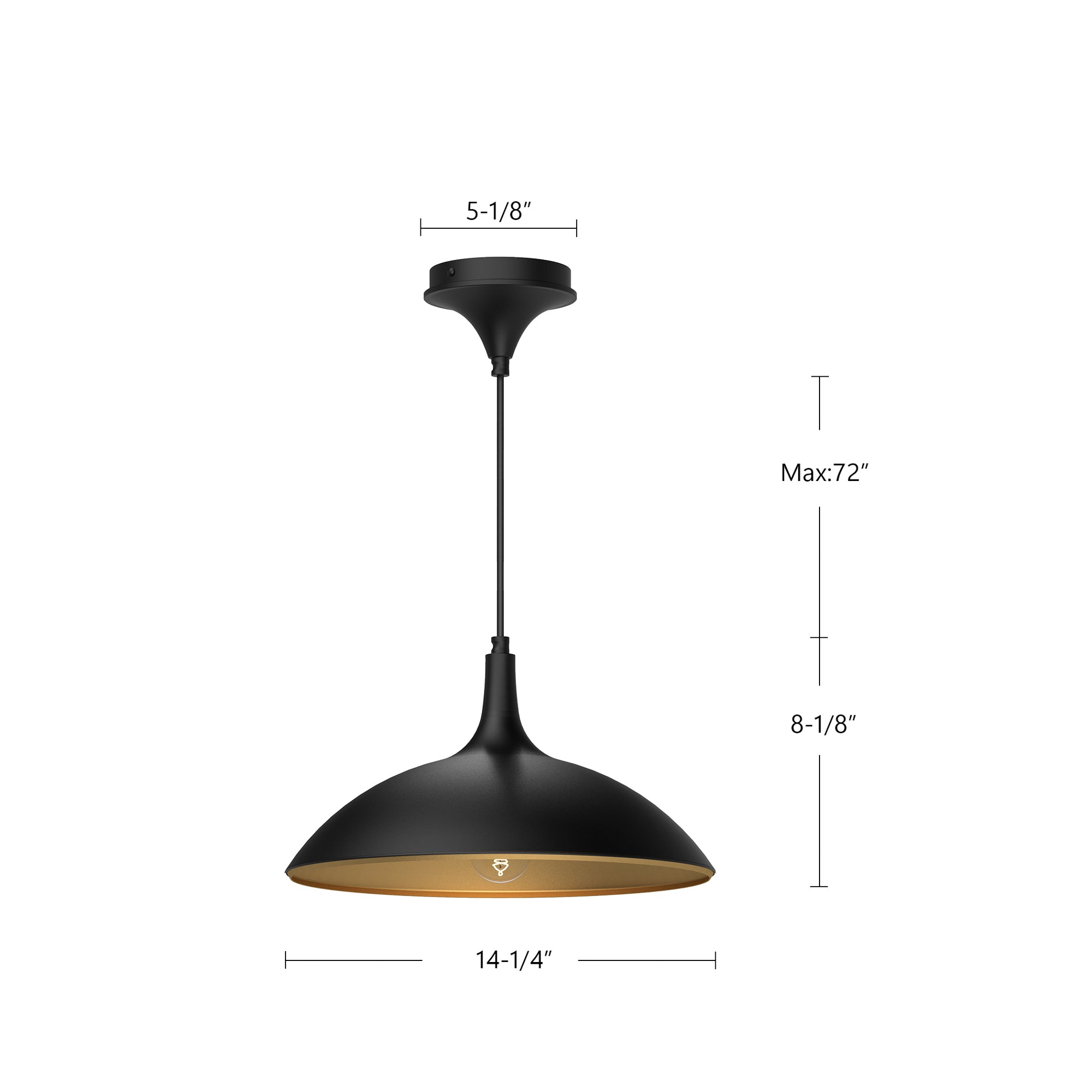 Abel 14-in Steel Dome Shade Pendant