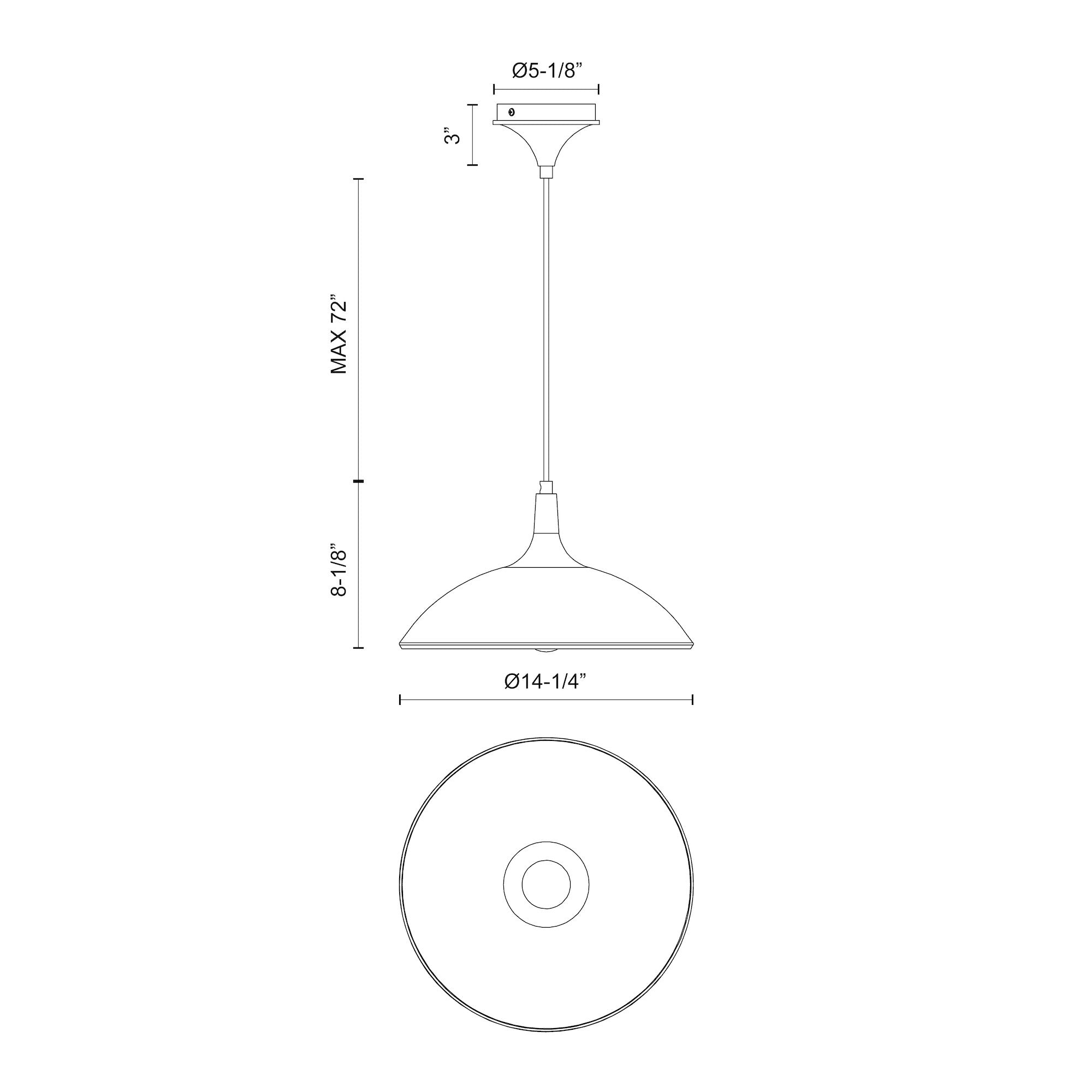 Abel 14-in Steel Dome Shade Pendant