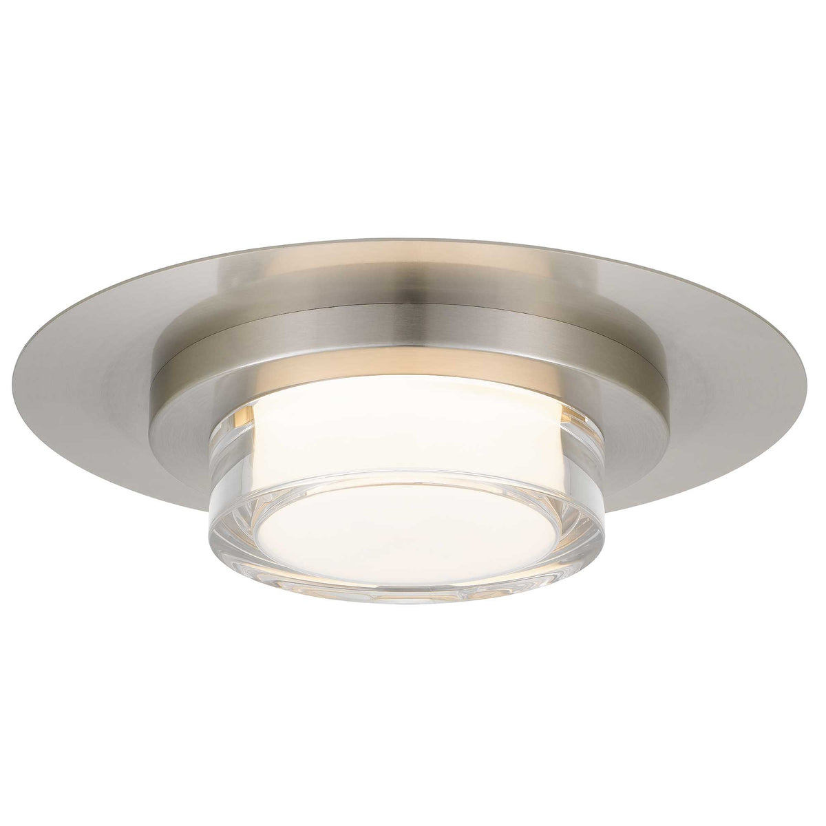 12-Inch Brushed Stainless Steel Plate Outdoor LED Flush Mount