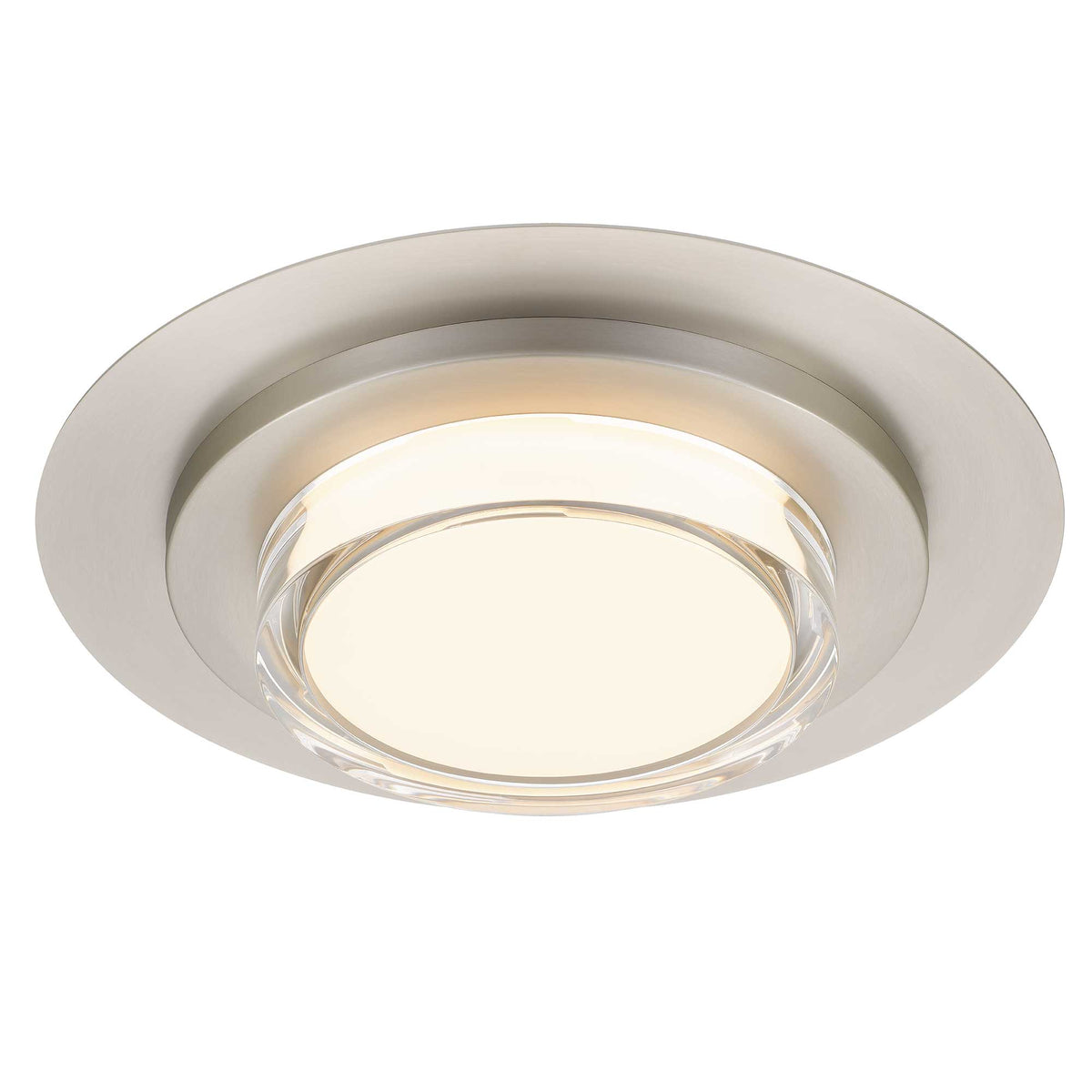 16-Inch Brushed Stainless Steel Plate Outdoor LED Flush Mount