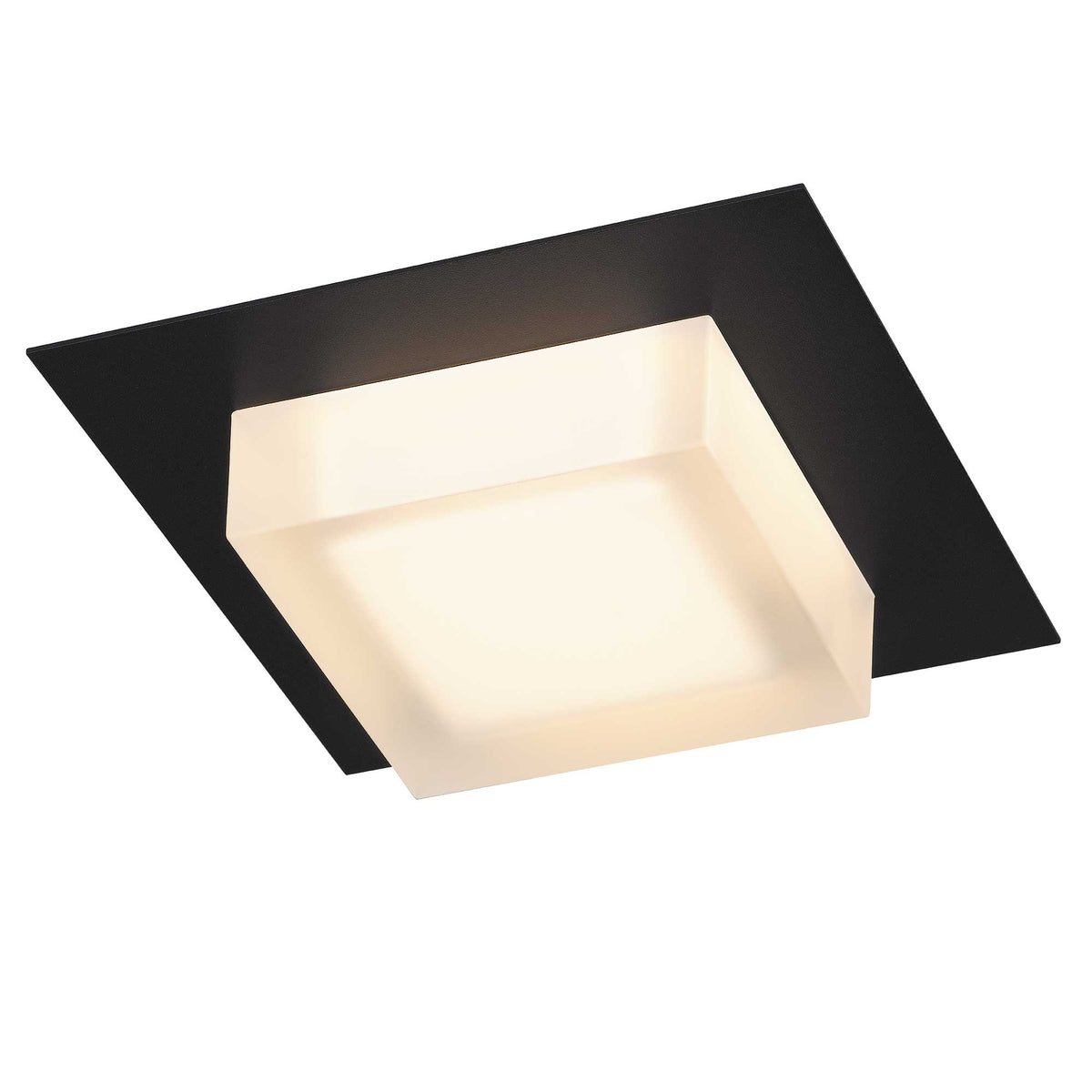 8-Inch Sand Black Foursquare Outdoor LED Flush Mount