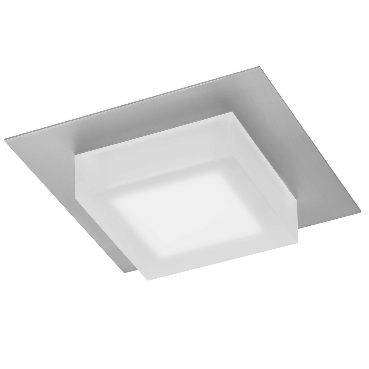 8-Inch Brushed Stainless Steel Foursquare Outdoor LED Flush Mount