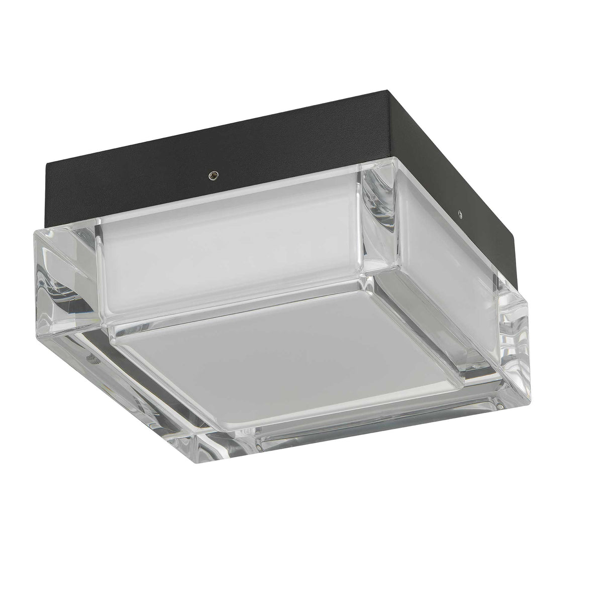 5-Inch Sand Black Box Outdoor LED Flush Mount