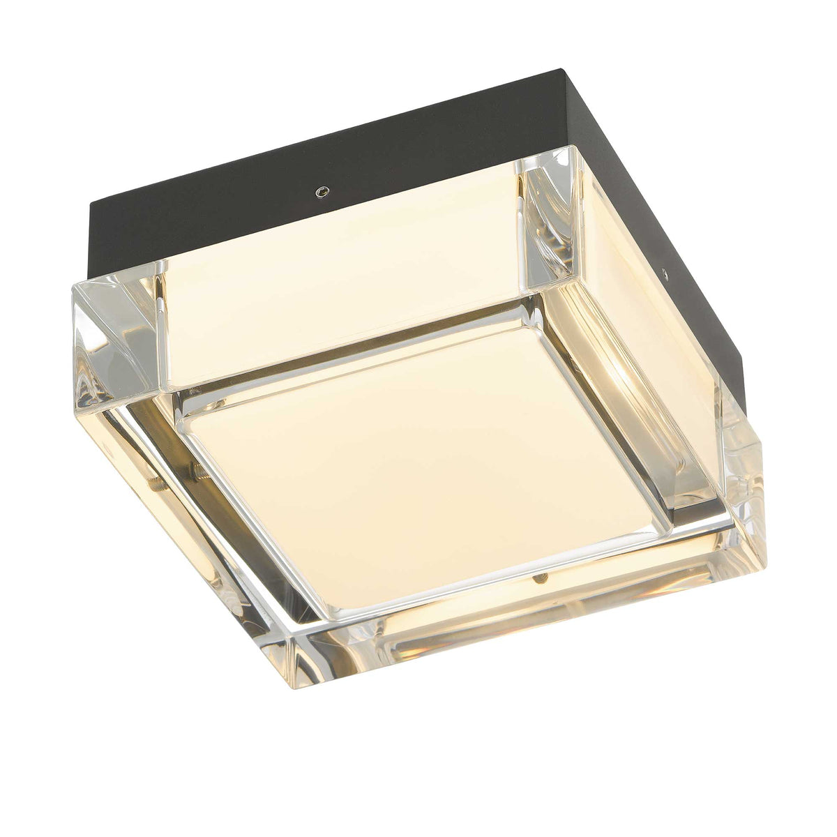 5-Inch Sand Black Box Outdoor LED Flush Mount