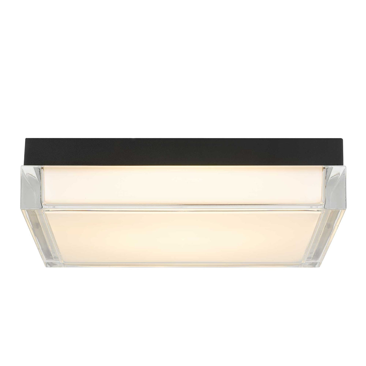 11-Inch Sand Black Box Outdoor LED Flush Mount