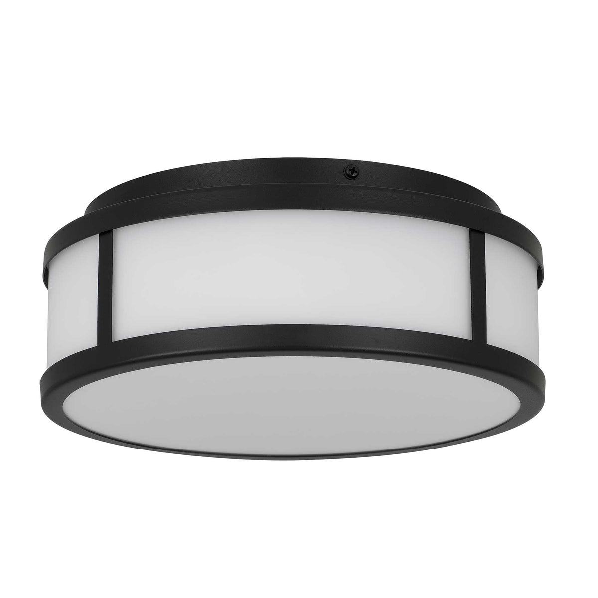10-Inch Sand Black Panel Round Outdoor LED Flush Mount