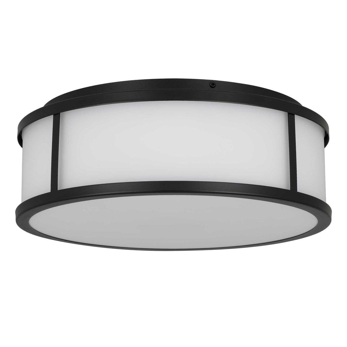 14-Inch Sand Black Panel Round Outdoor LED Flush Mount