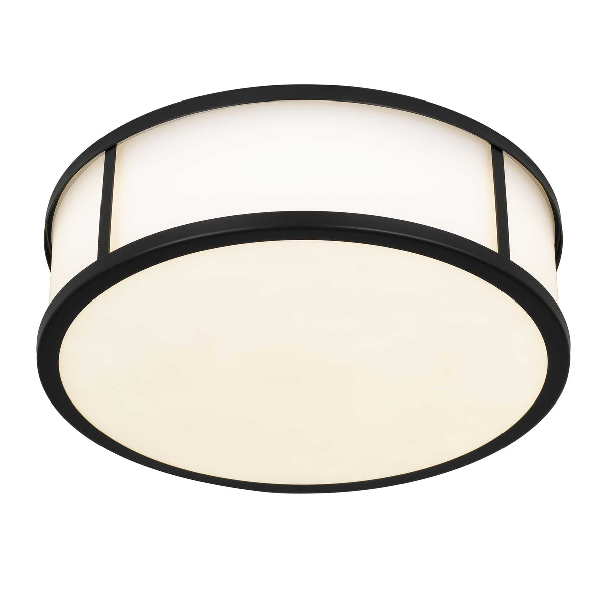 14-Inch Sand Black Panel Round Outdoor LED Flush Mount