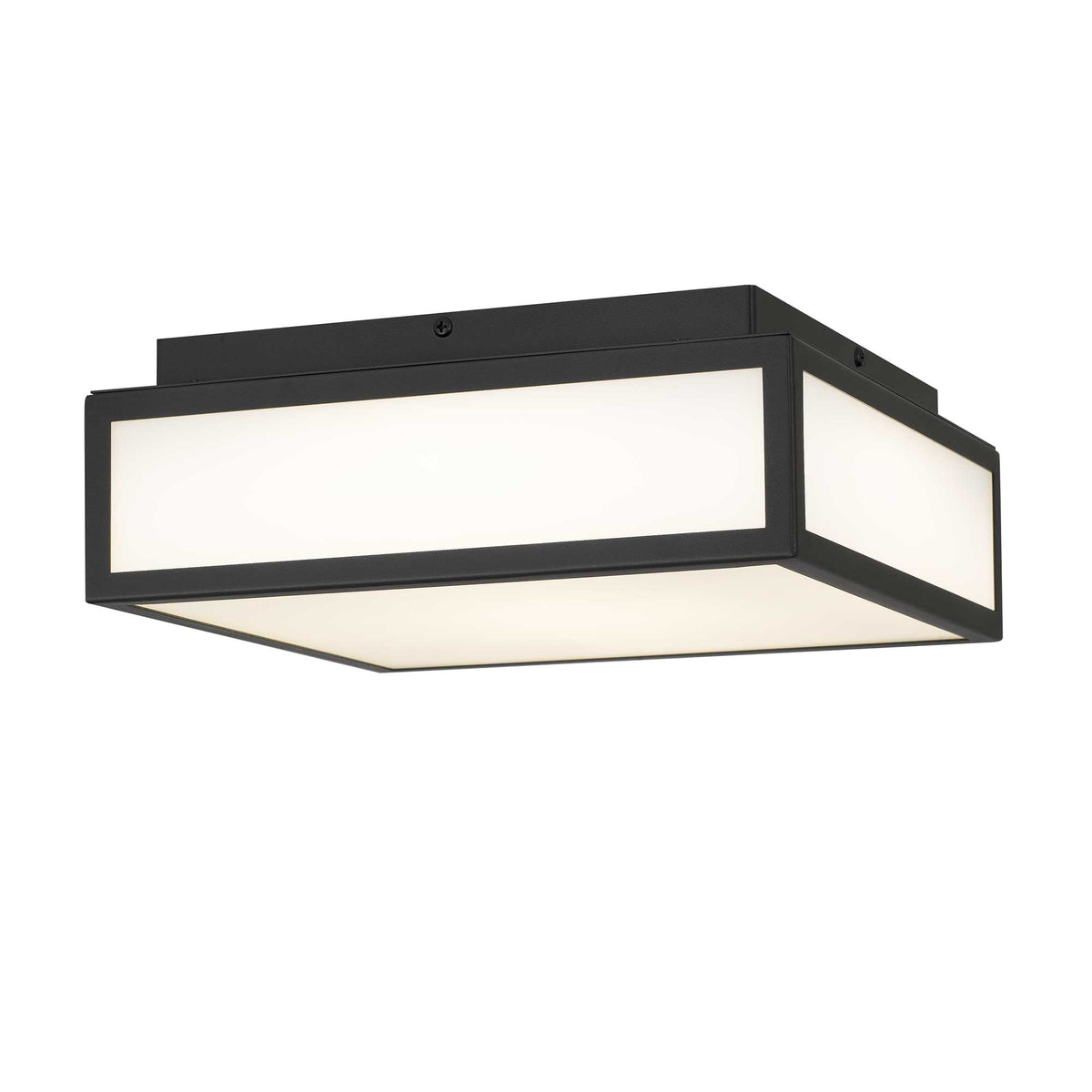 10-Inch Sand Black Panel Square Outdoor LED Flush Mount