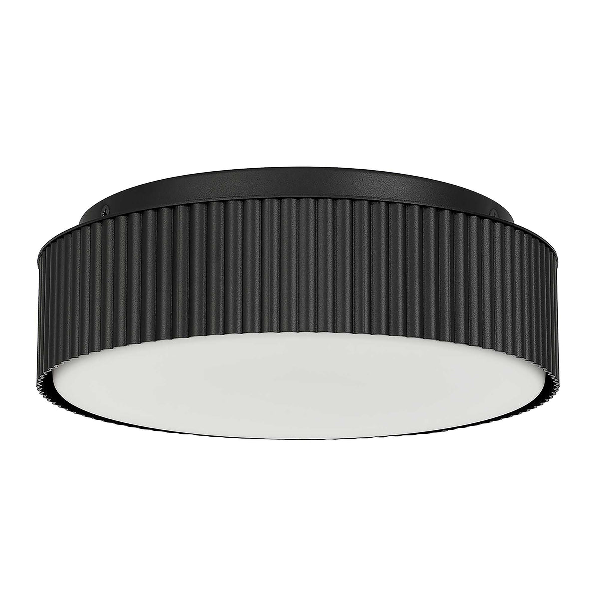 9-Inch Sand Black Channel Outdoor LED Flush Mount