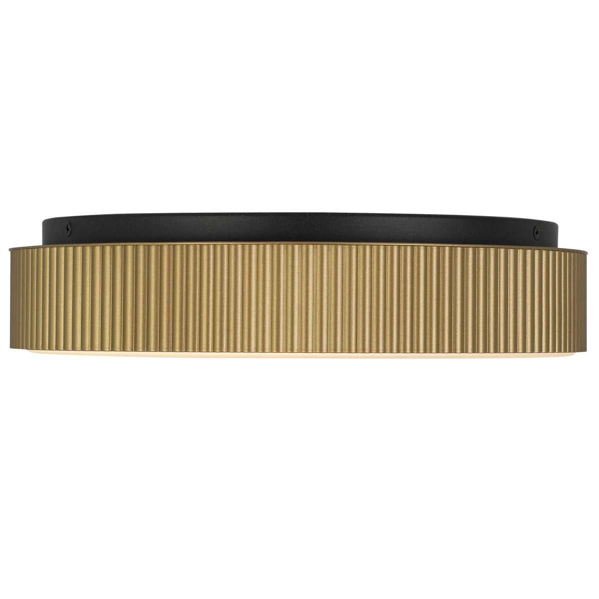 13-Inch Sand Black and Painted Brass Channel Outdoor LED Flush Mount