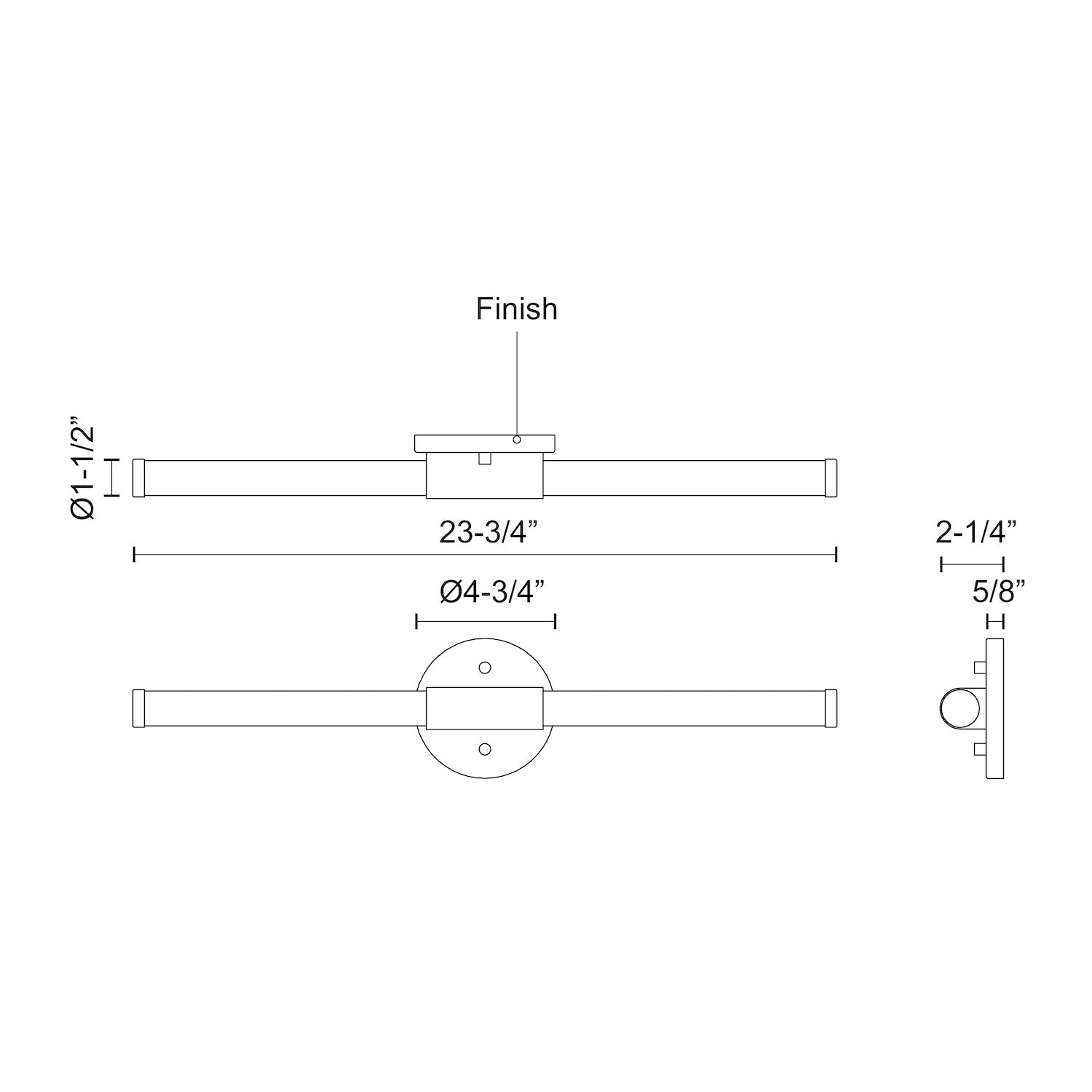 Akari 24-in Aluminum Vanity Light
