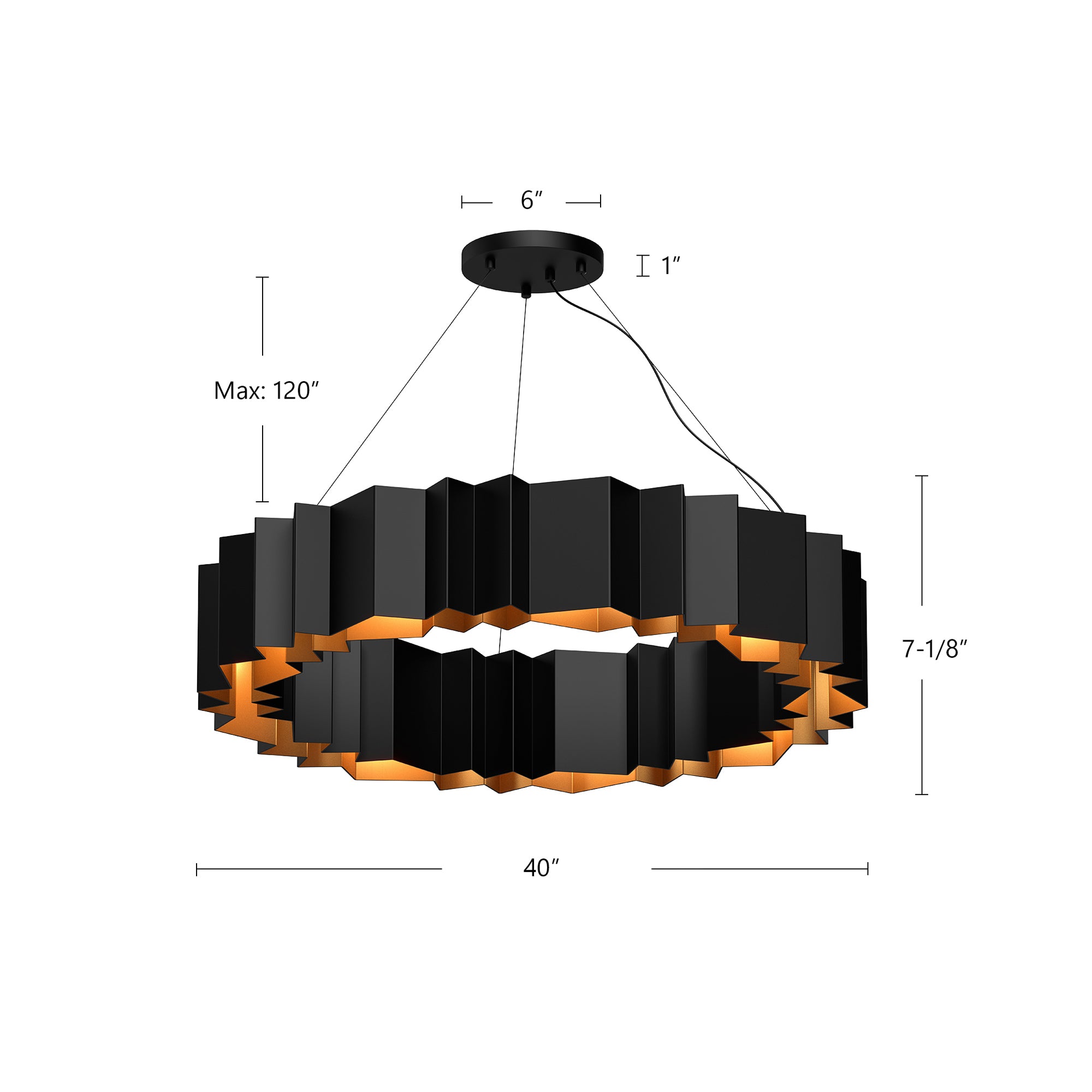 Akira 40-in Steel Chandelier