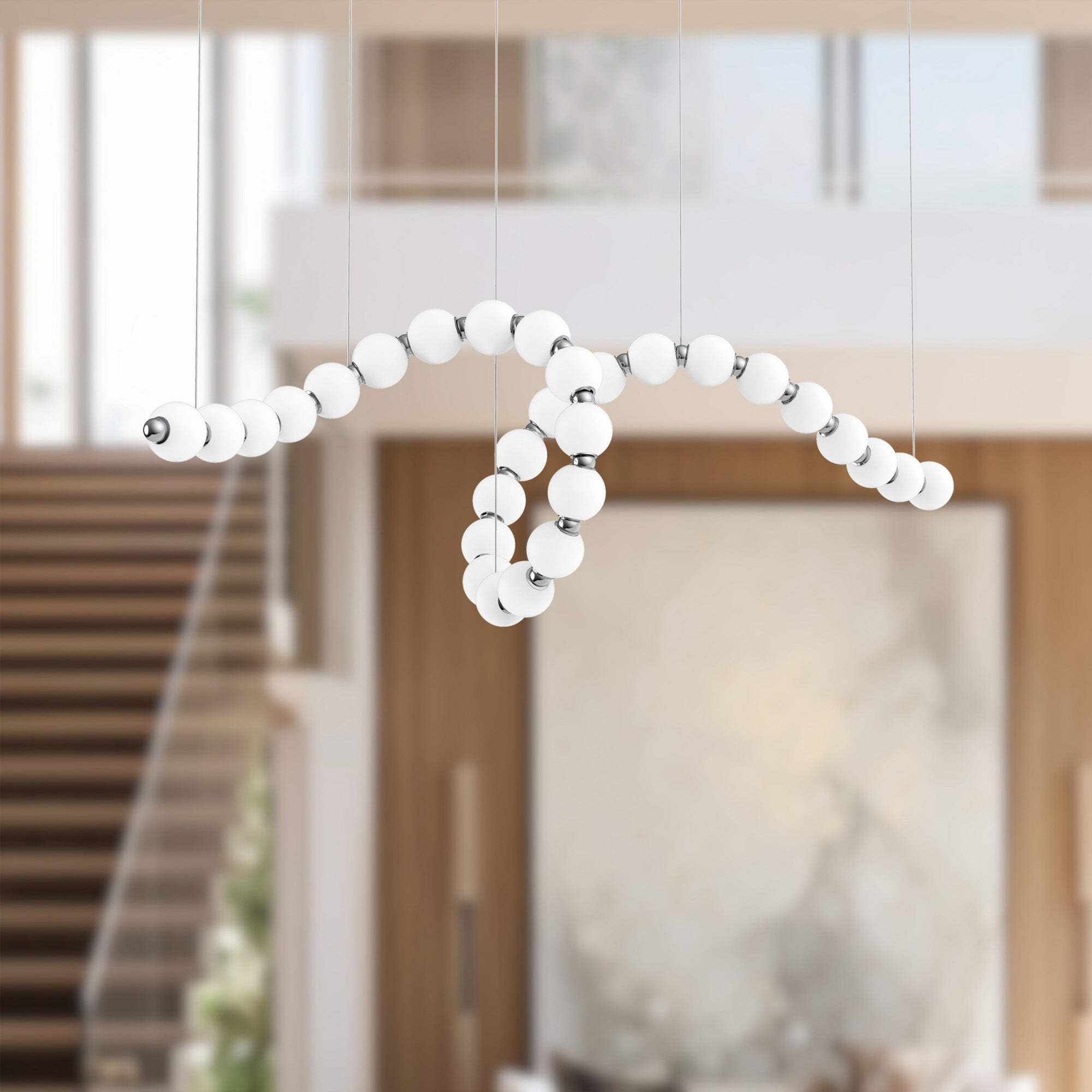 Akoya 29 Light Steel Chandelier