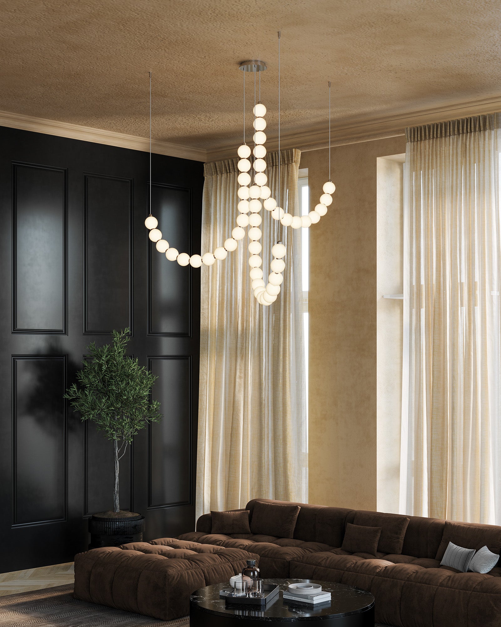 Akoya 48 Light Steel Chandelier