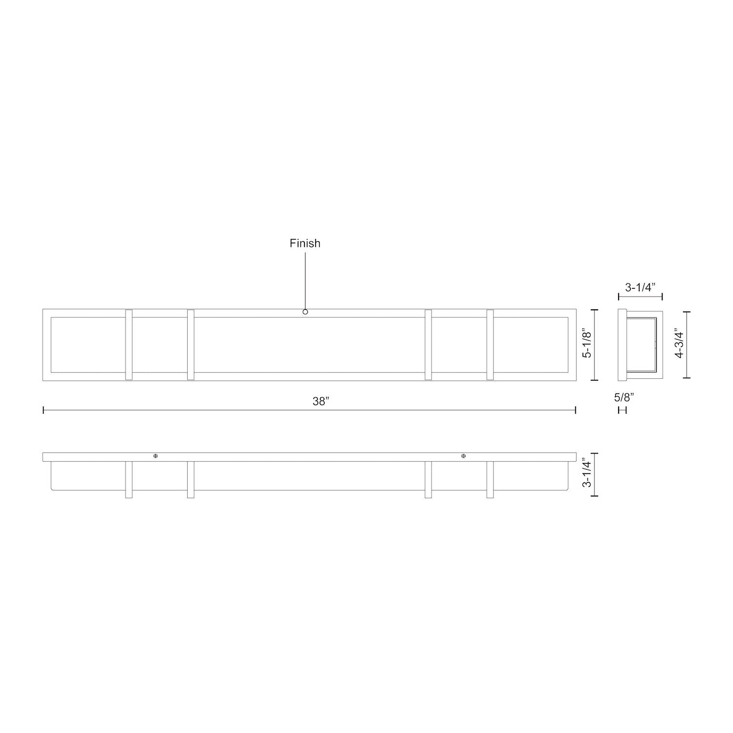 Alberni 38-in Aluminum Vanity Light