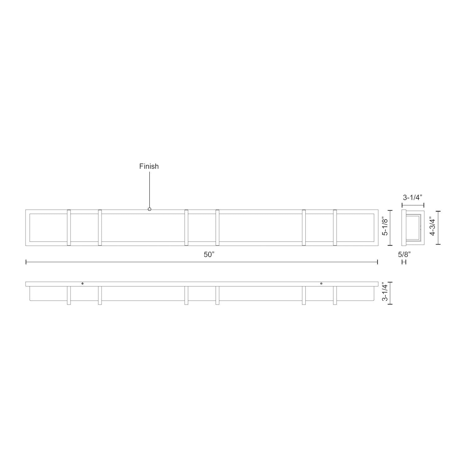 Alberni 50-in Aluminum Vanity Light