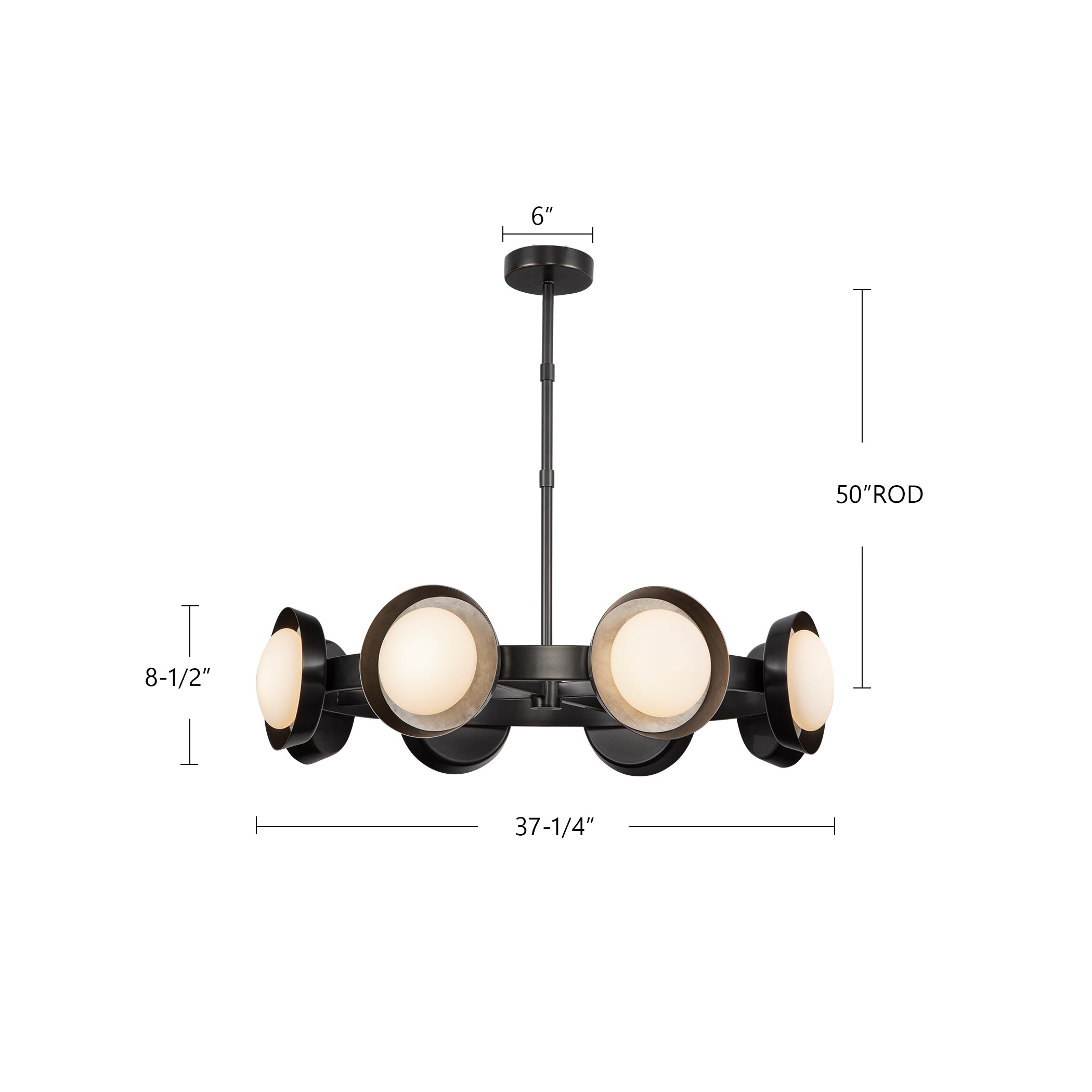 Alonso 37-in Steel Chandelier