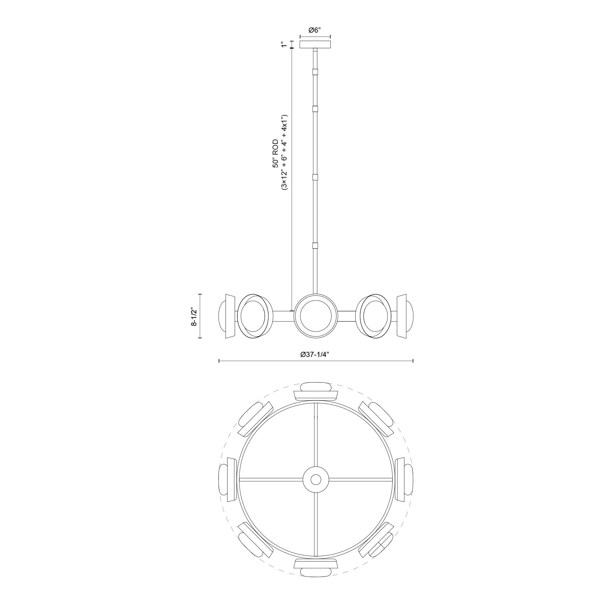 Alonso 37-in Steel Chandelier