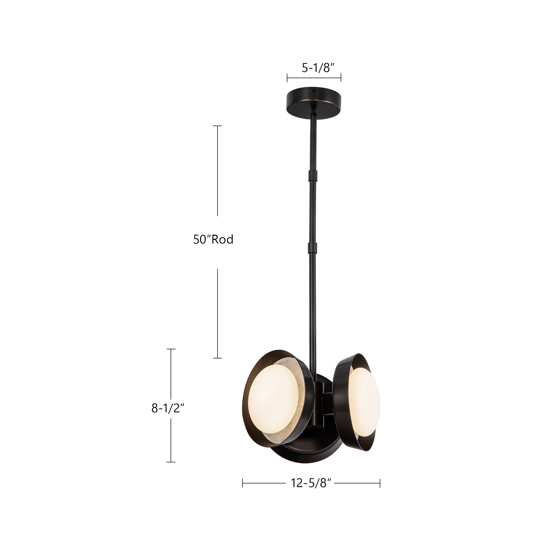 Alonso 13-in Steel Pendant