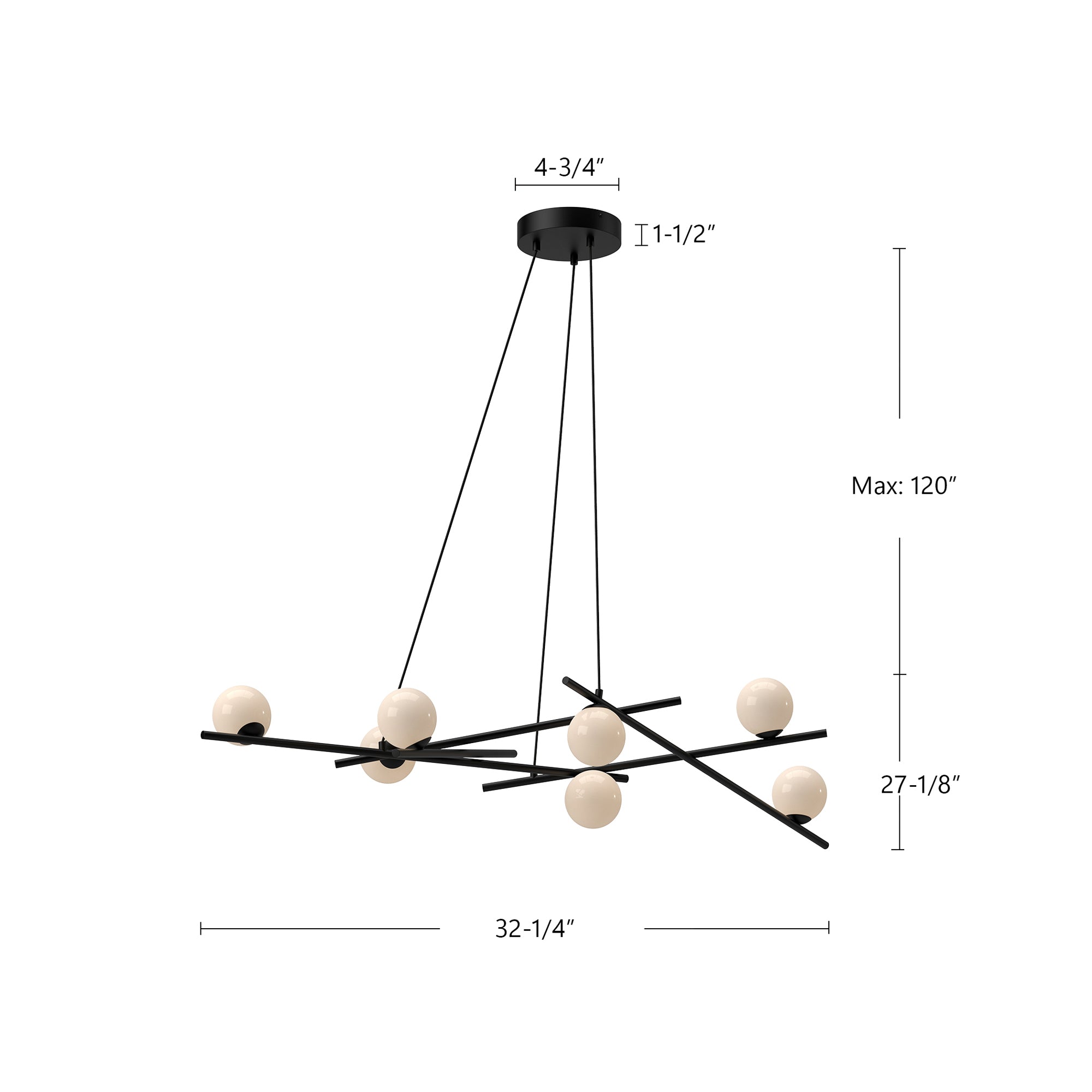 Amara 54-in Steel Chandelier