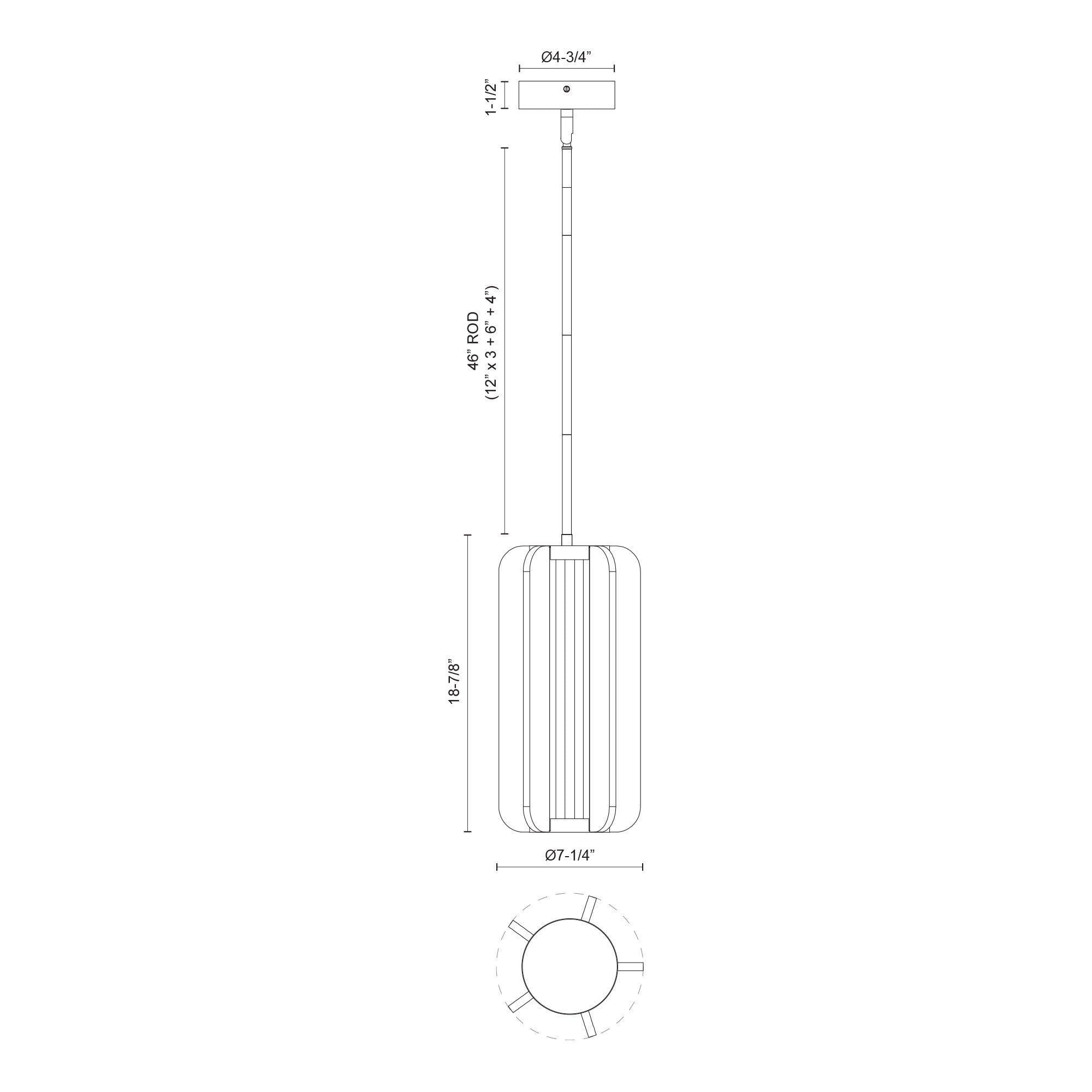 Anders 7-in Steel Pendant