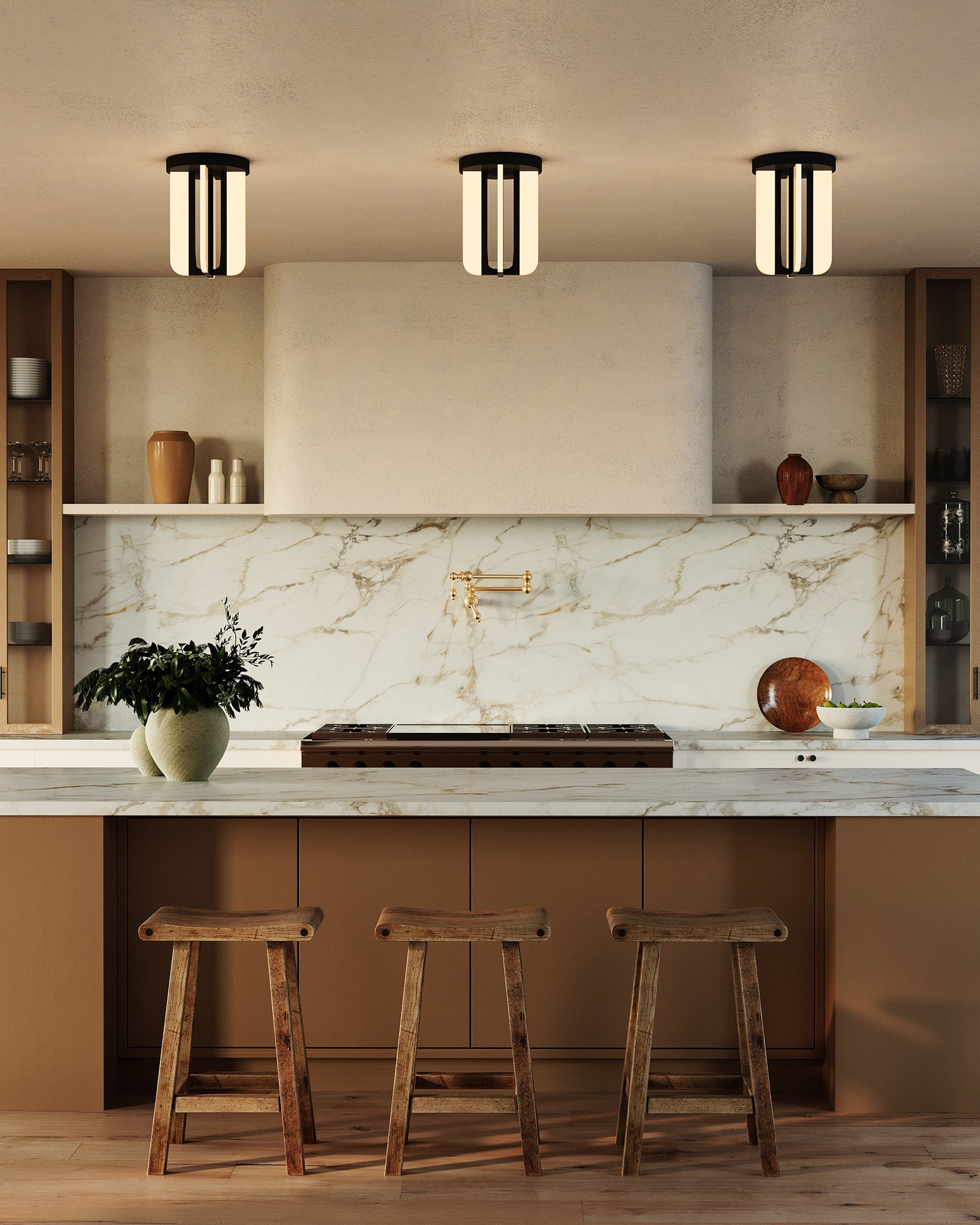 Anders 8-in Steel Semi-Flush Mount