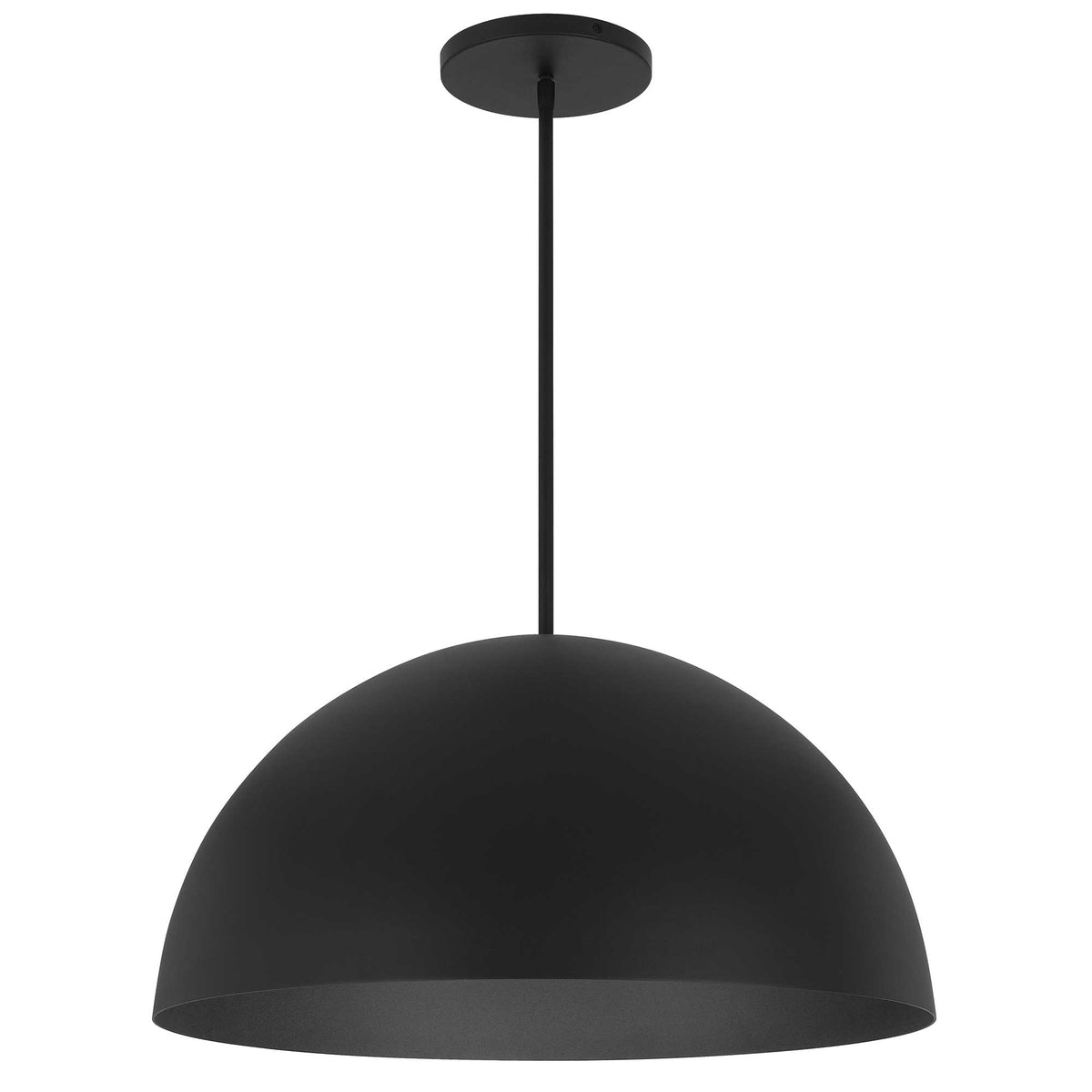 24-Inch Sand Black Half Round Outdoor LED Pendant Light