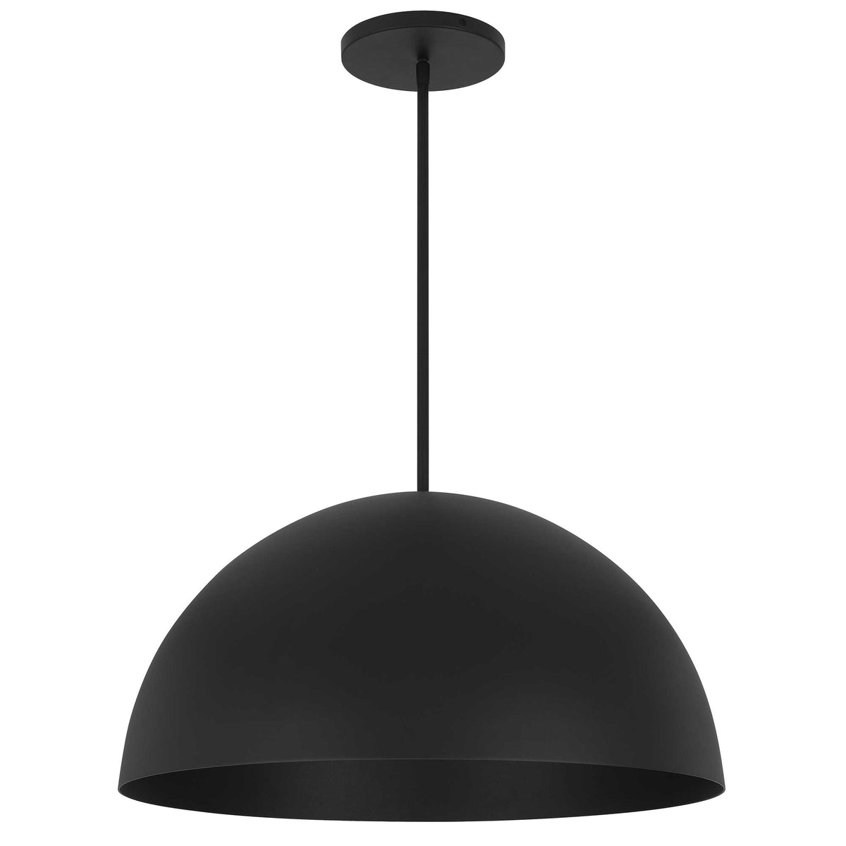 24-Inch Sand Black Half Round Outdoor LED Pendant Light