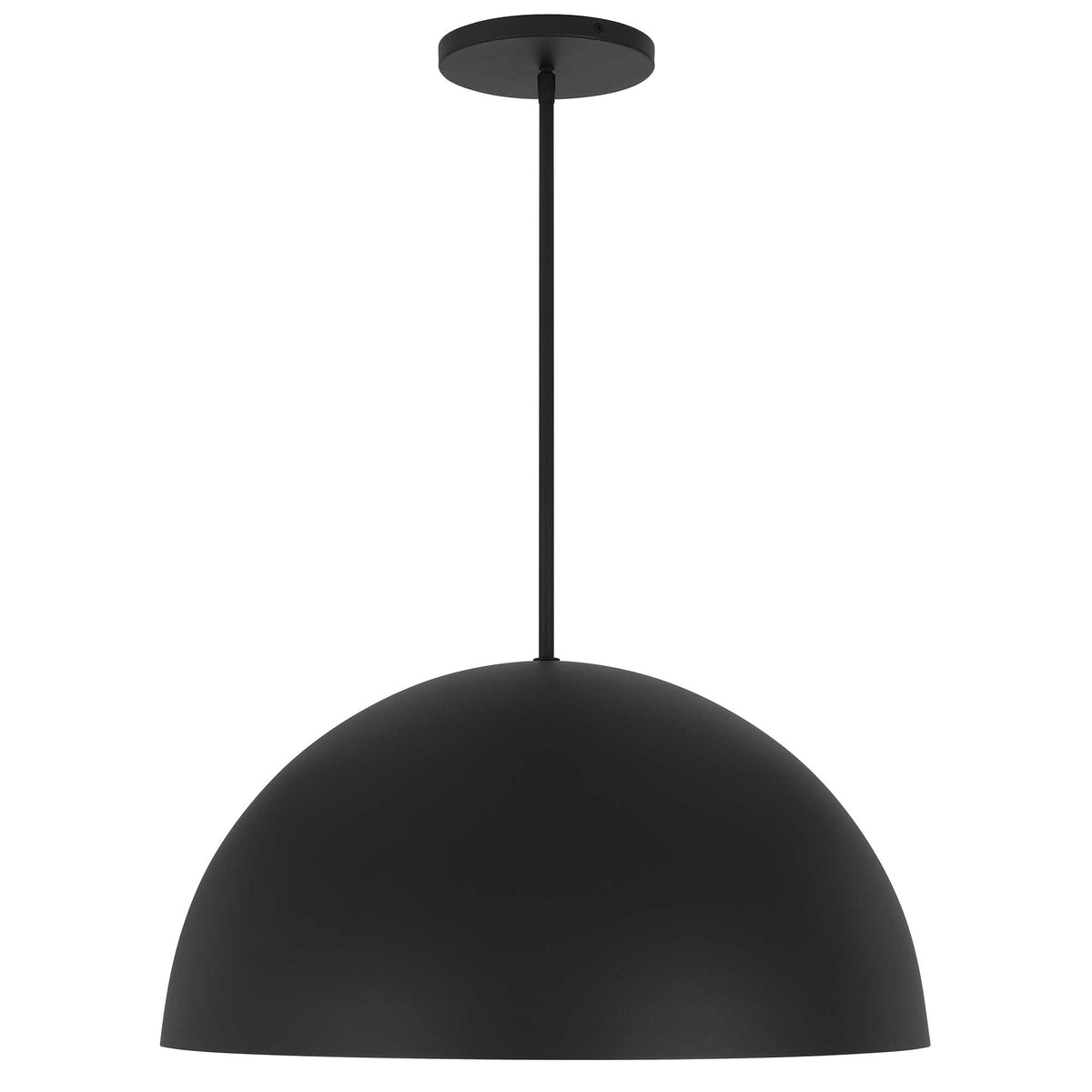 24-Inch Sand Black Half Round Outdoor LED Pendant Light