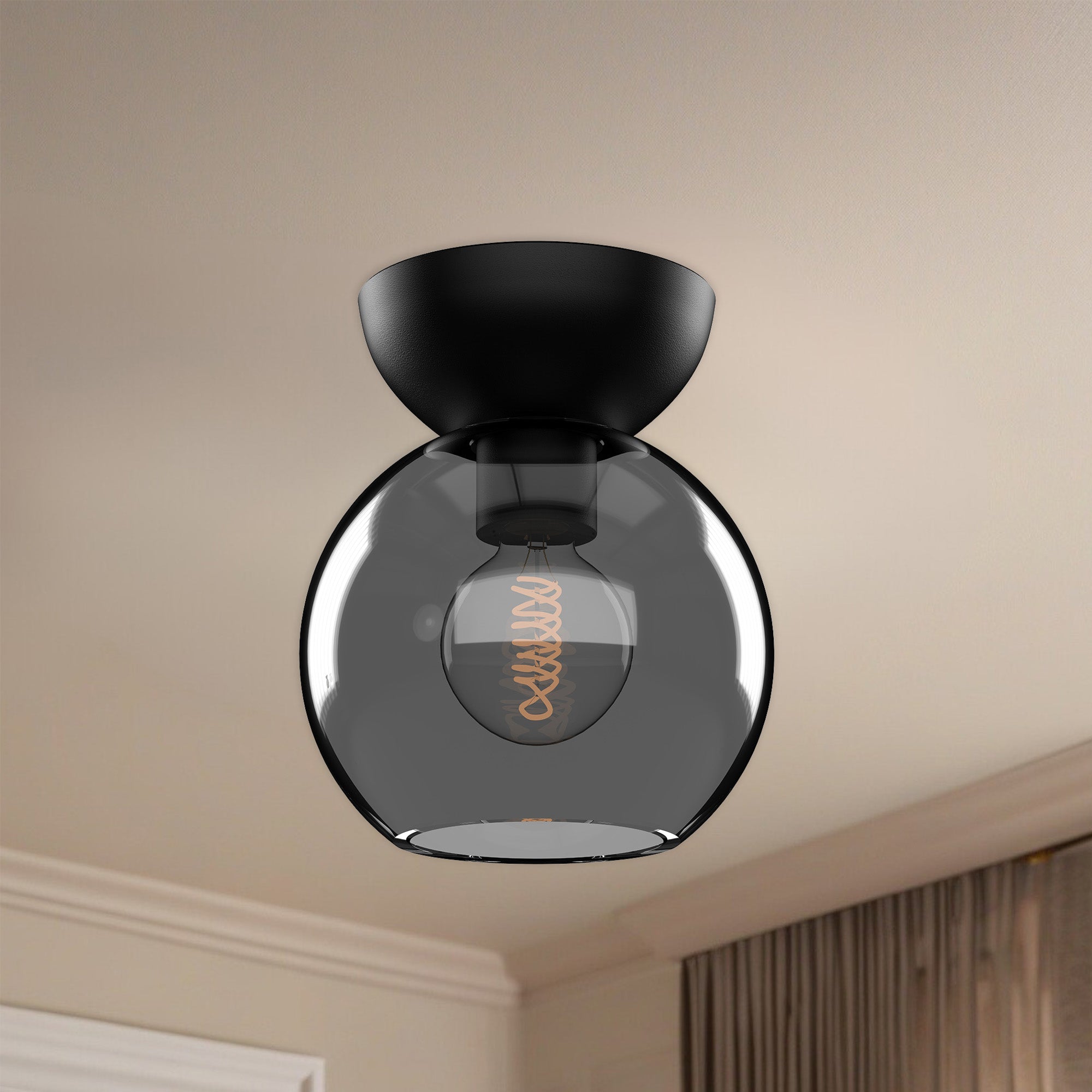 Arcadia 6-in Steel Semi-Flush Mount