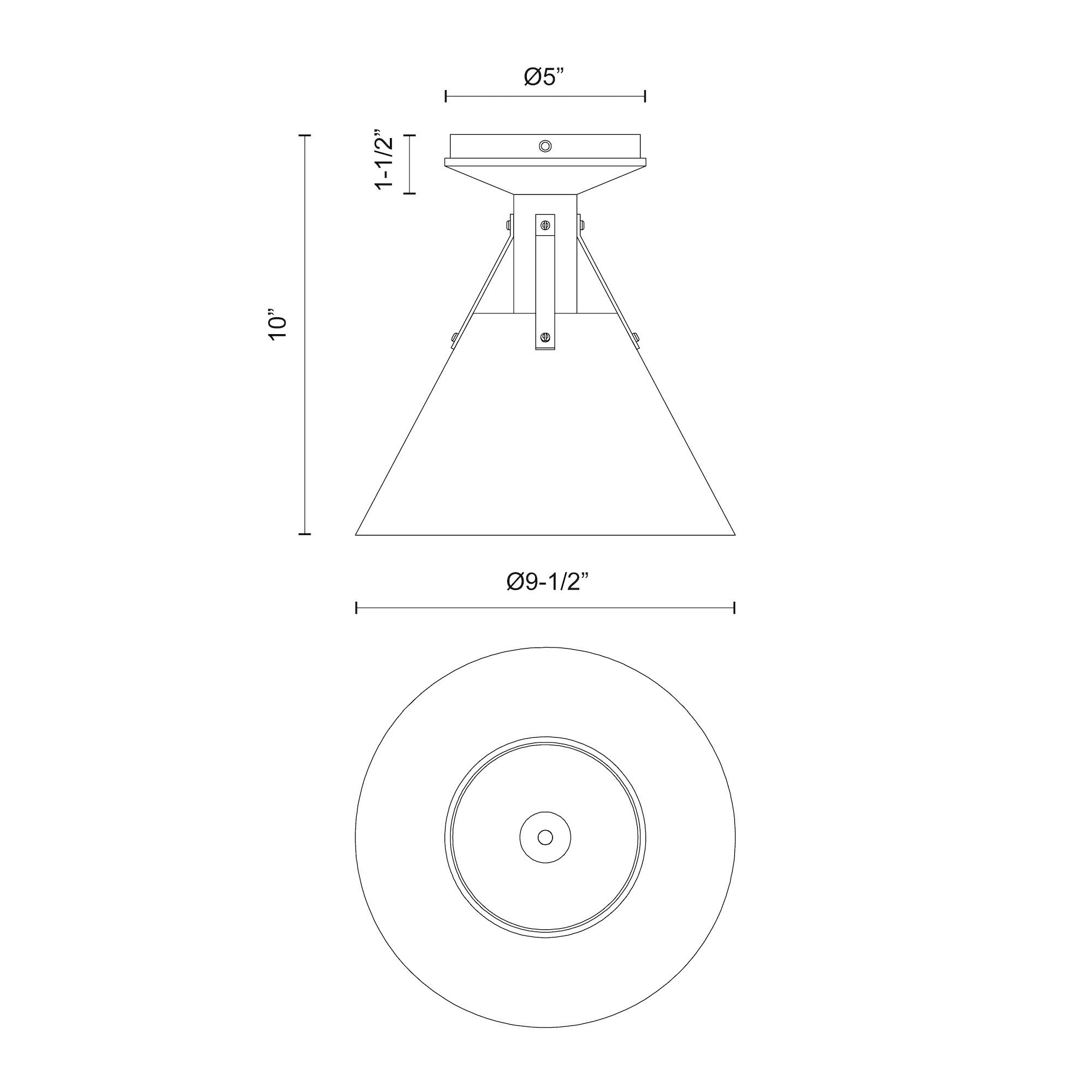 Archer 10-in Steel Flush Mount