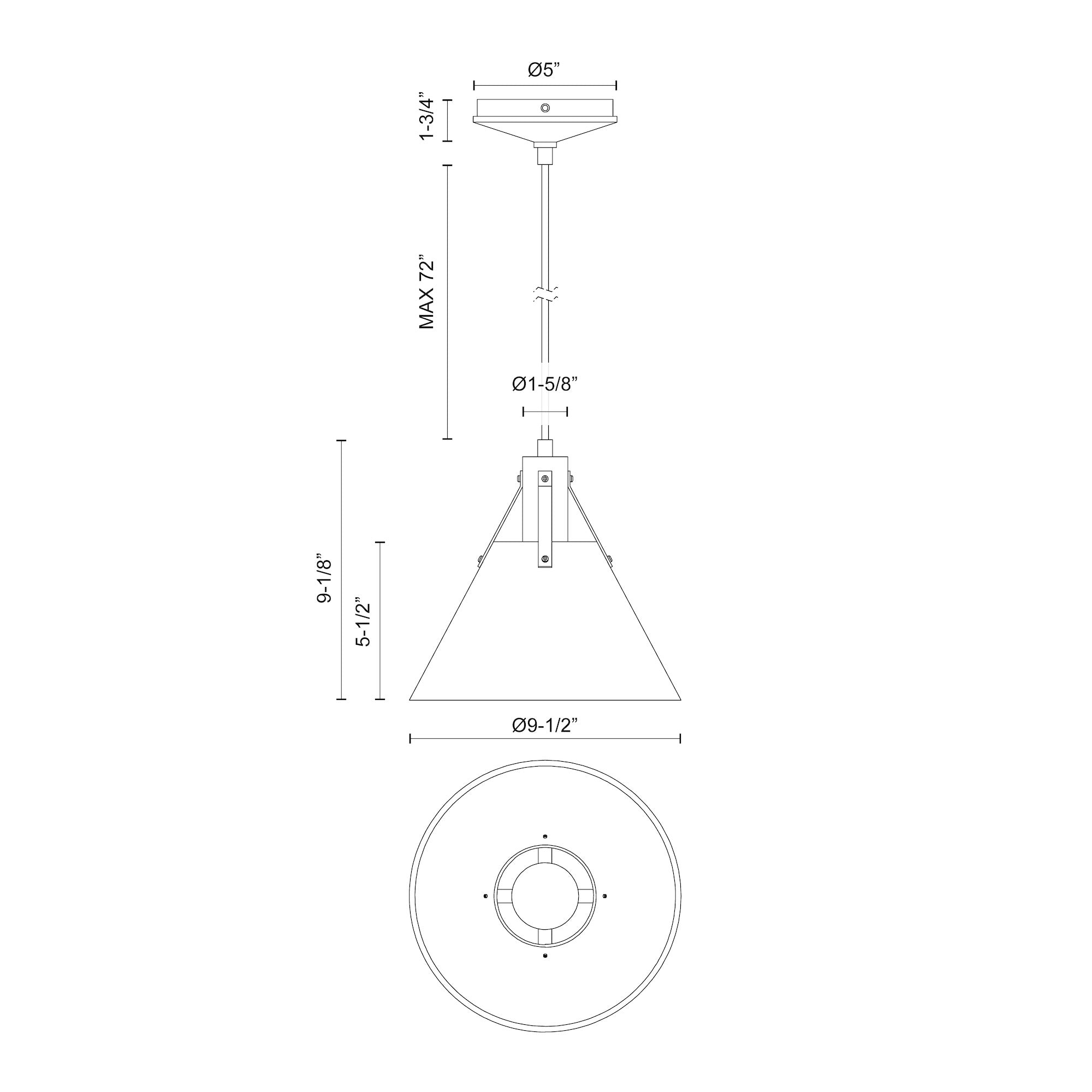 Archer 10-in Steel Pendant