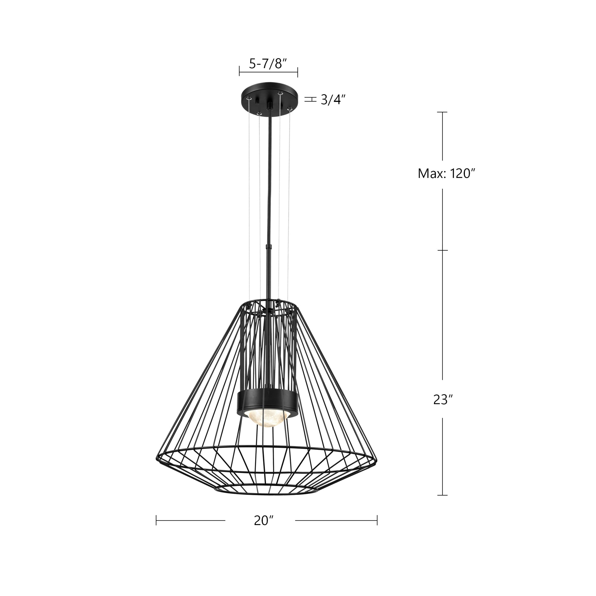 Arctic 20-in Aluminum Outdoor Pendant