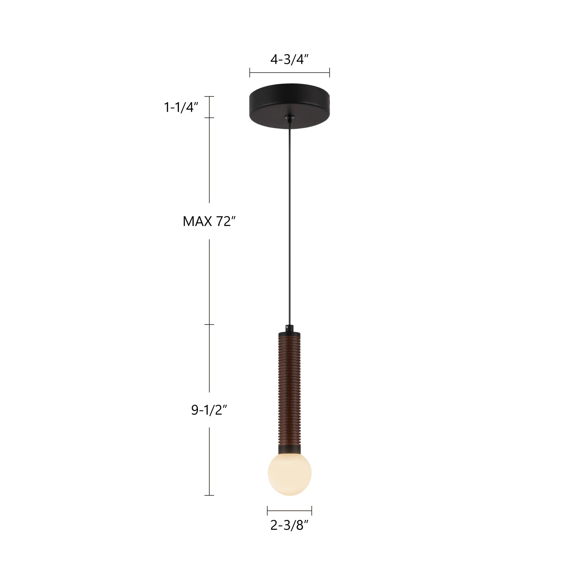 Arden 9-in Aluminum Pendant