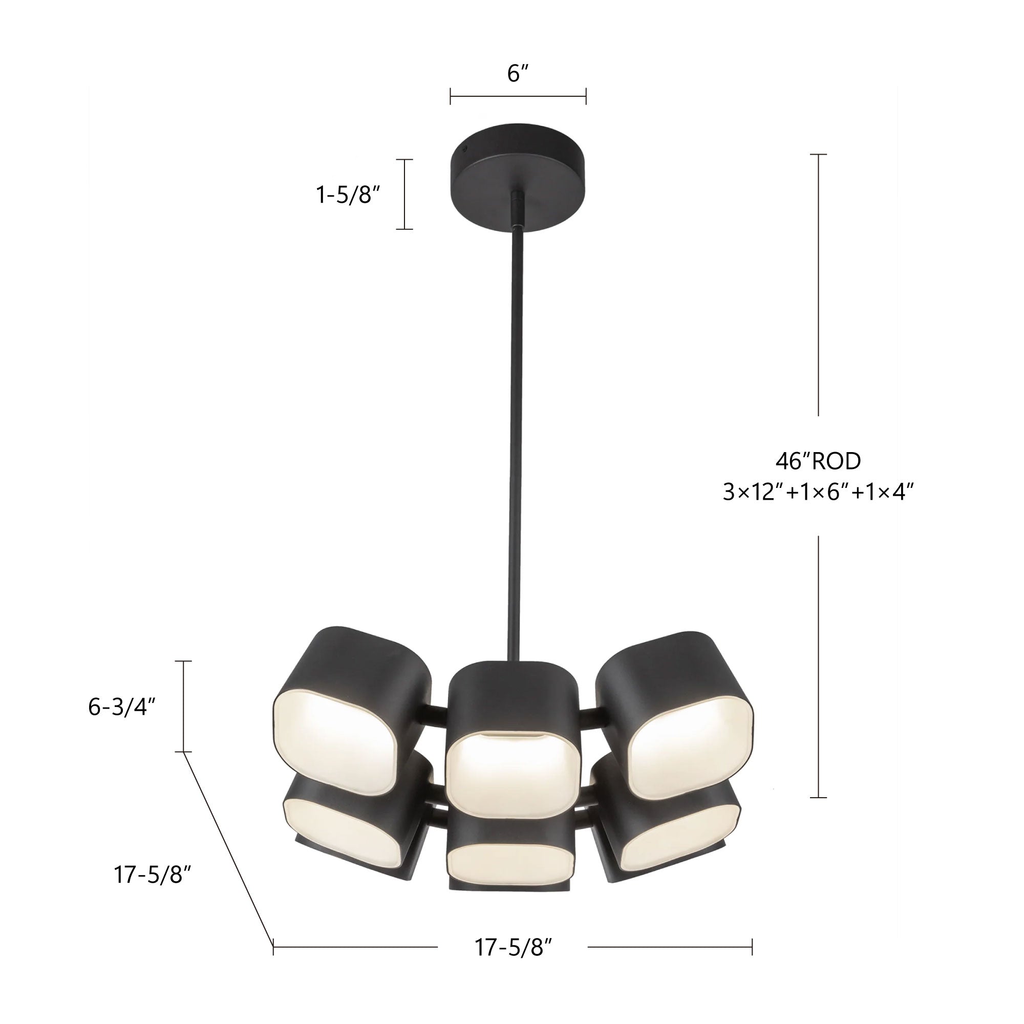 Arena 18-in Aluminum Chandelier