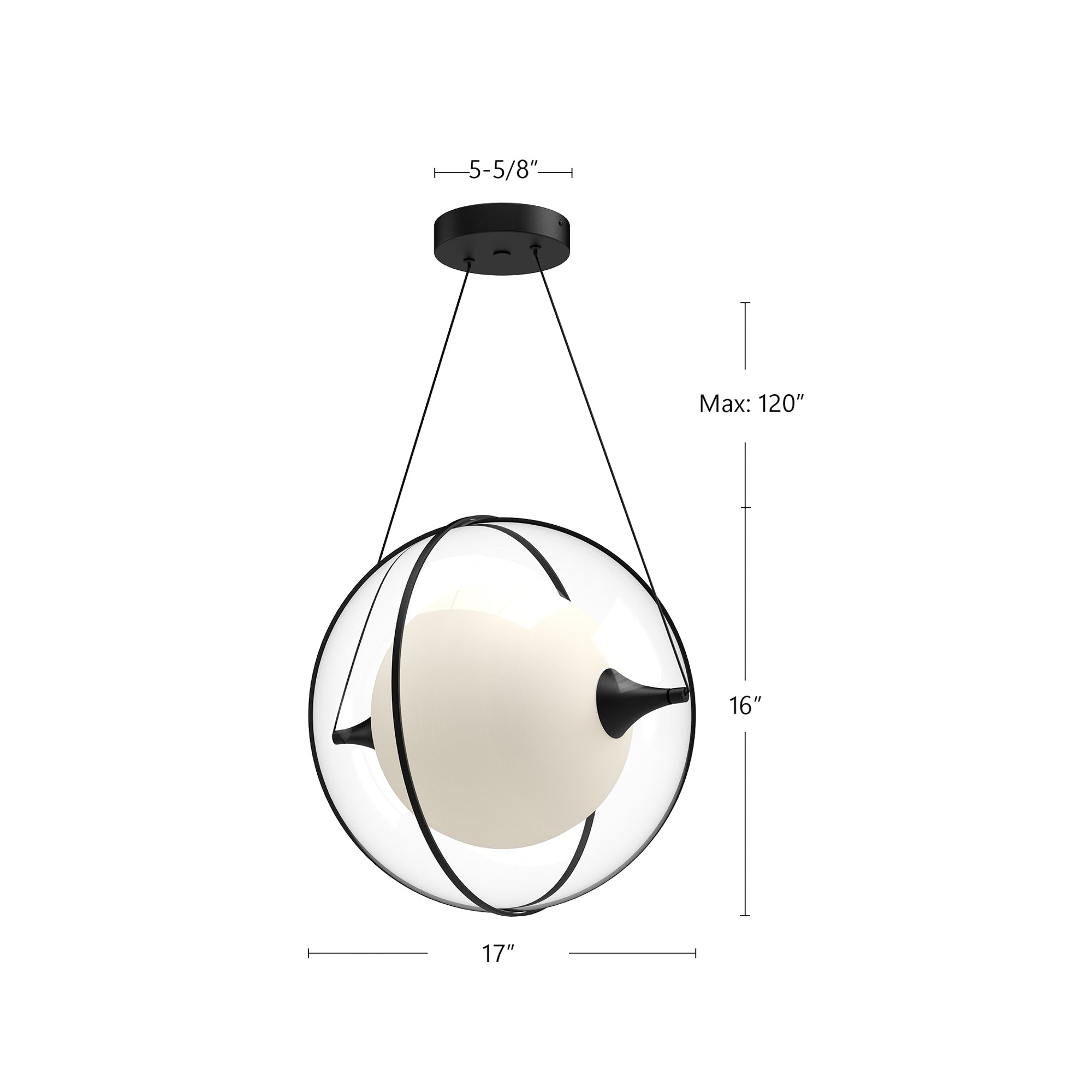 Aries 16-in Clear Acrylic Shade LED Pendant