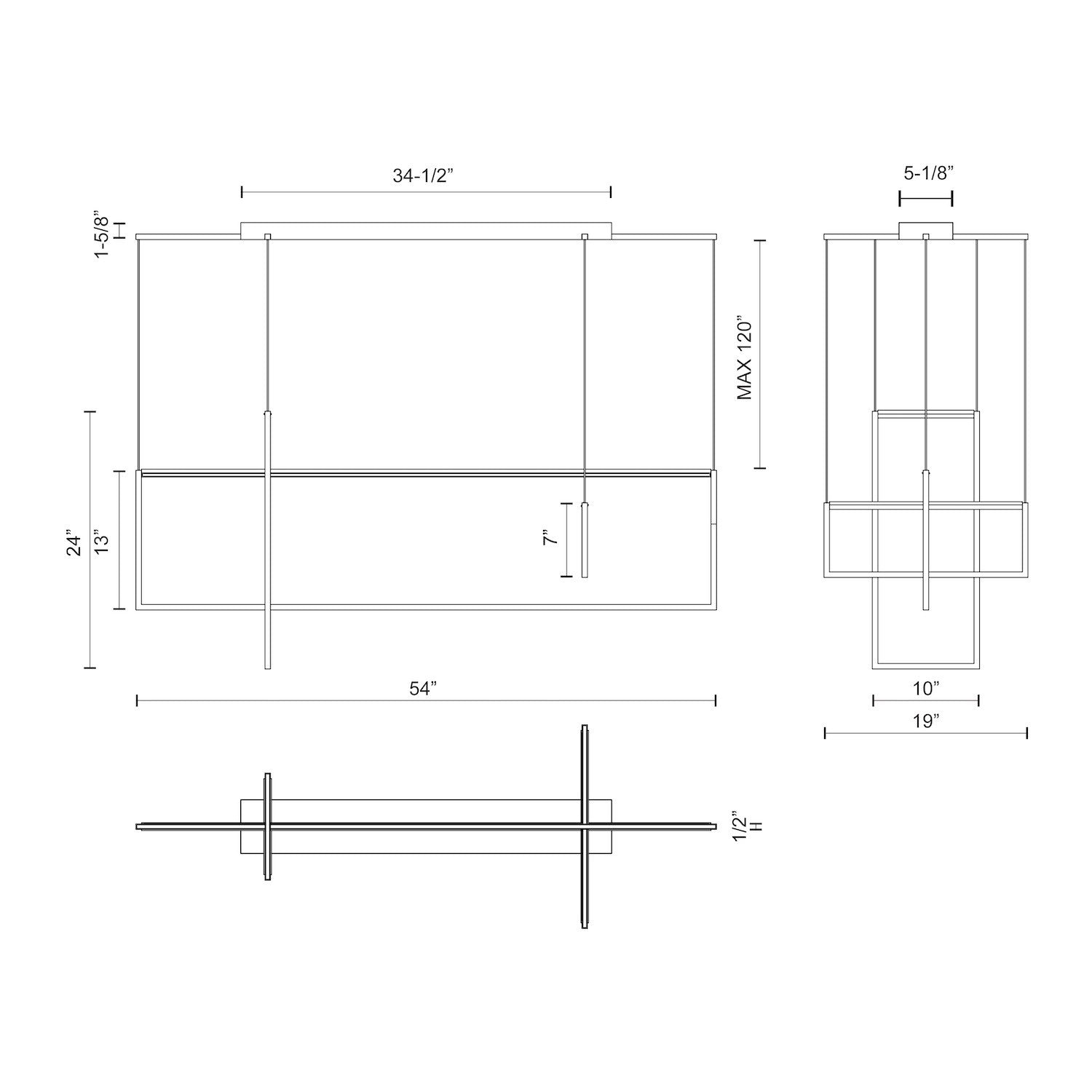 Arkell 56-in Aluminum Multi Pendant