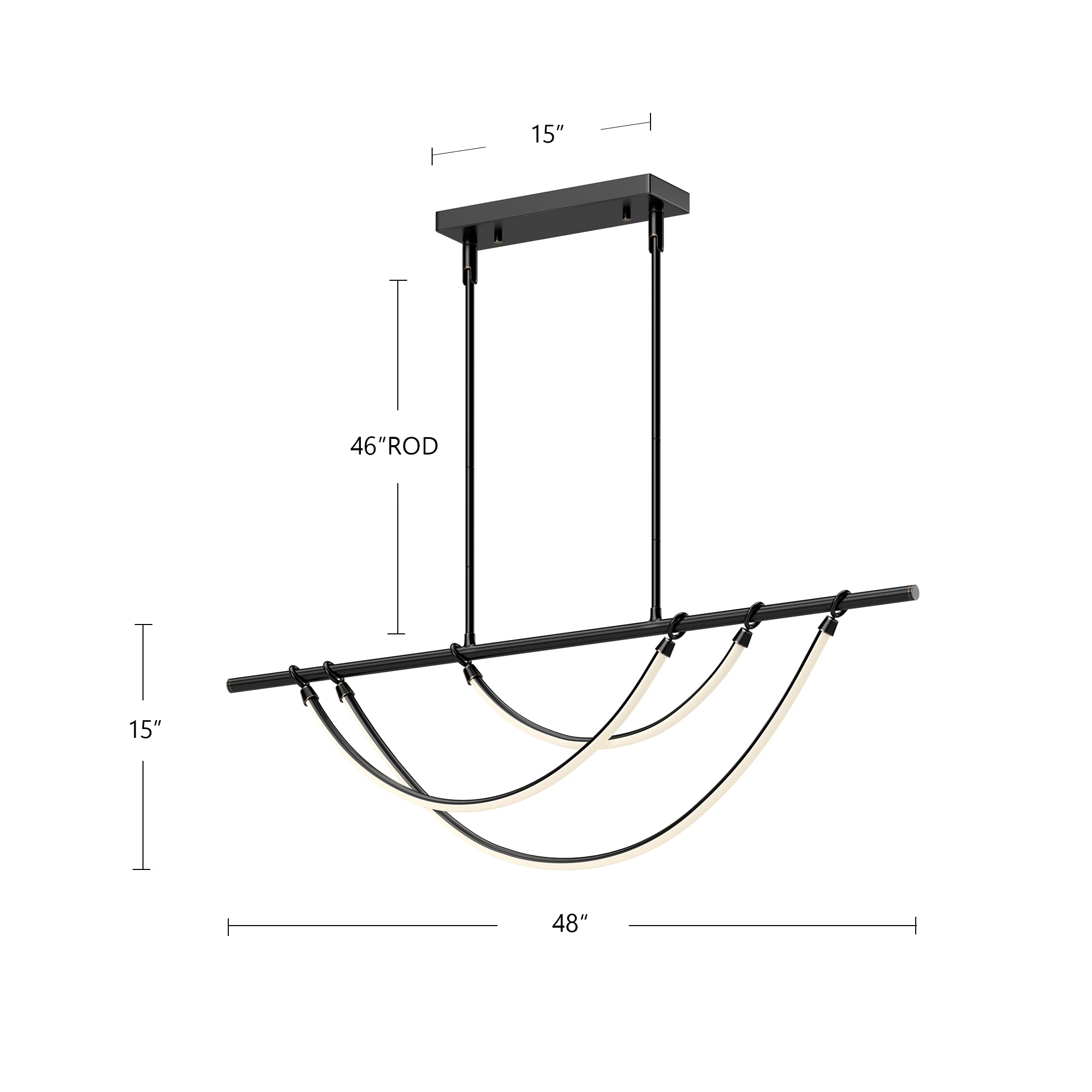Aryas 48-in Steel Linear Pendant